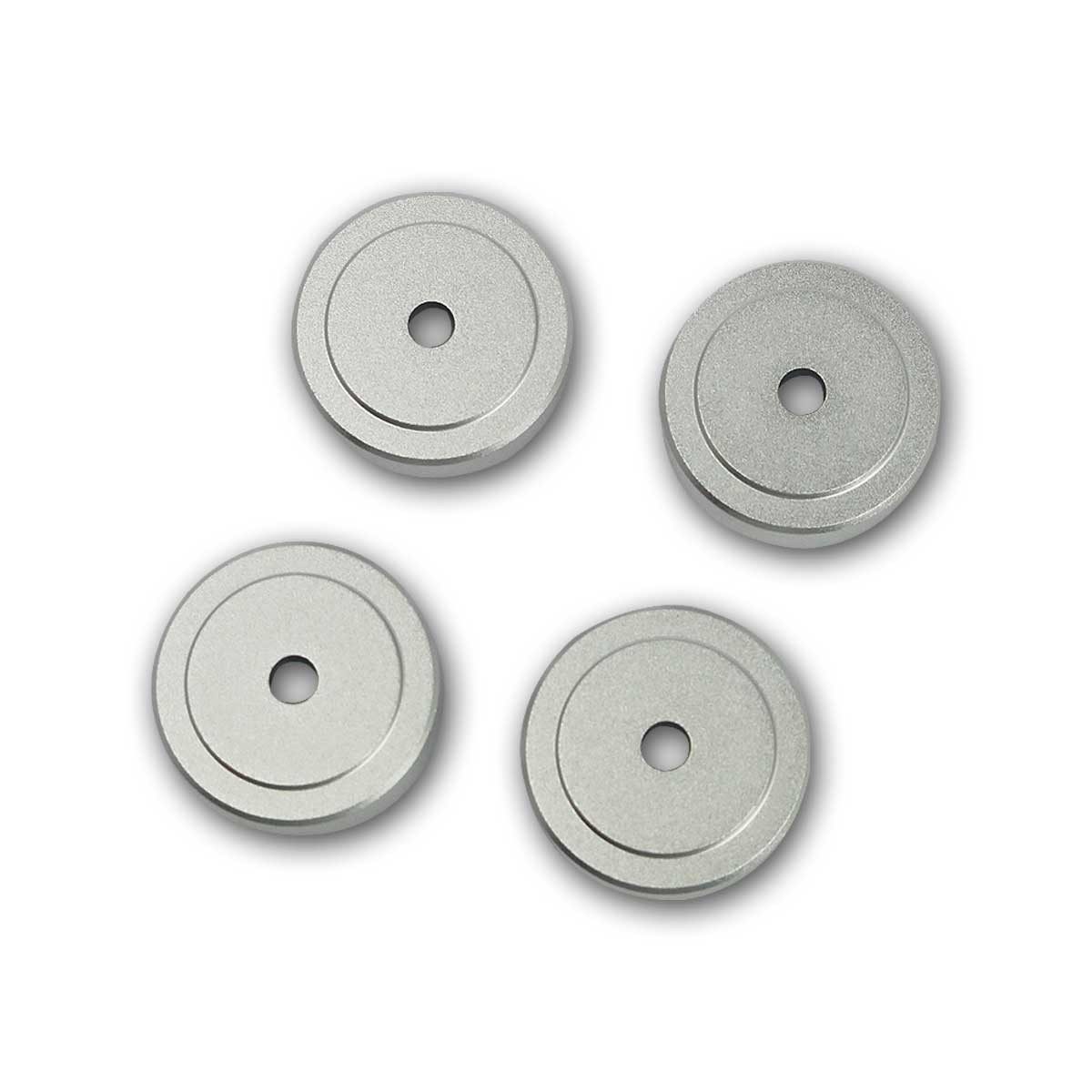 Dynavox Dämpfer 4x Aluminium Gerätefüsse midi silber Gummidämpfer