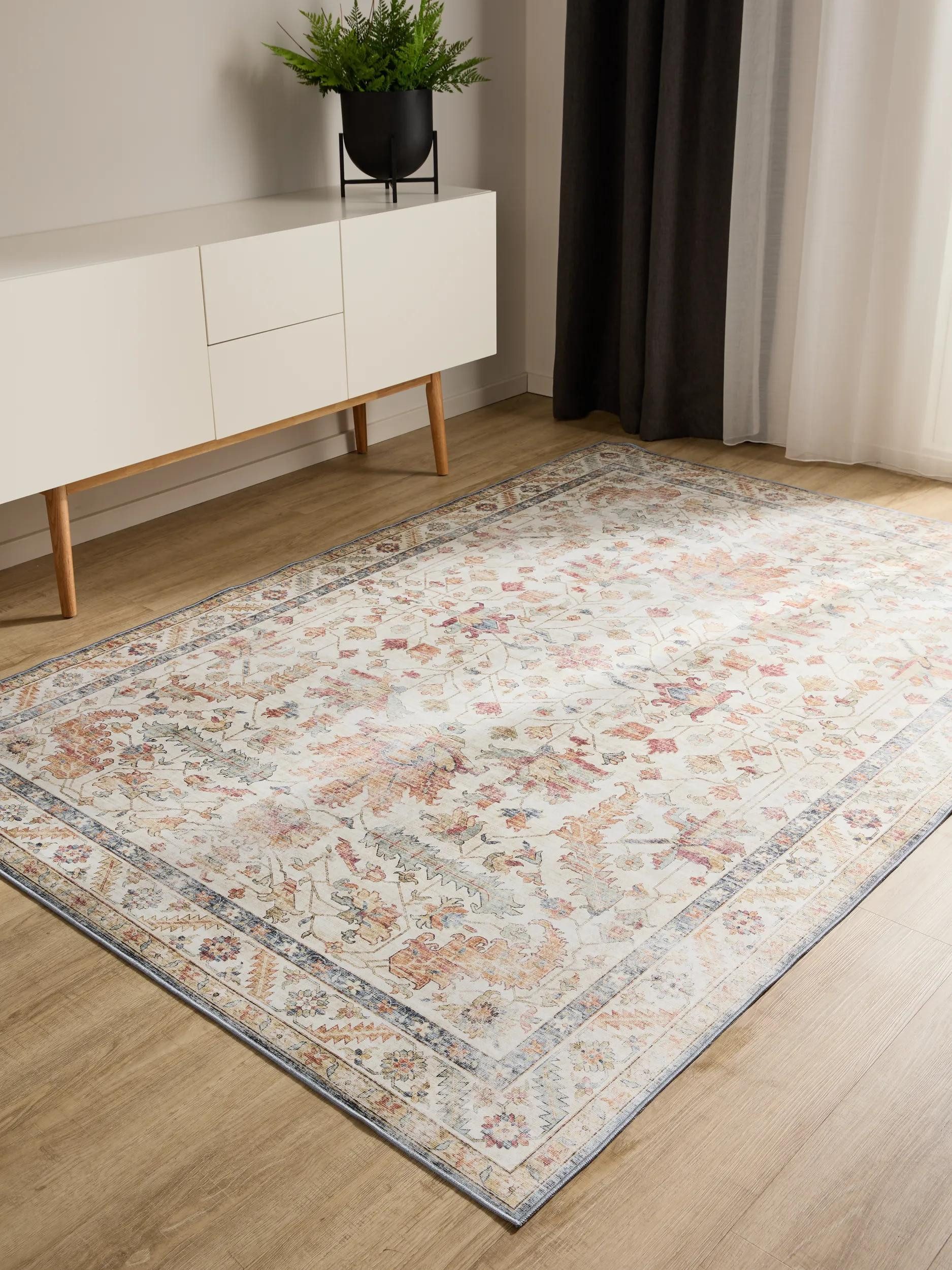 benuta Teppich George, rechteckig, Höhe: 5 mm, Vintage-Look, Kurzflor, Teppich Wohnzimmer, Schlafzimmer, Waschbar