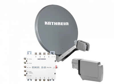 Kathrein Kathrein Komplettset CAS 80gr Sat-Antennen grau für 8 Teilnehmer Sat-Spiegel
