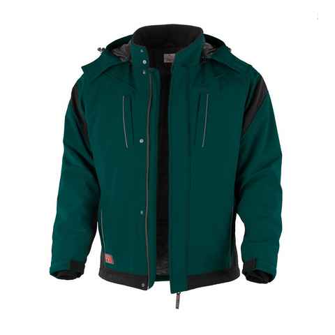 QUALITEX HIGH QUALITY WORKWEAR Softshelljacke wetterfeste Winterjacke - wasserabweisende Outdoorjacke mit Kapuze (1-St) mit 6 Taschen - Blickdicht - Strapazierfähig - Wärmend - Waschbar