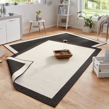 Teppich In- & Outdoor Wendeteppich Panama Creme Schwarz, NORTHRUGS, rechteckig, Höhe: 5 mm