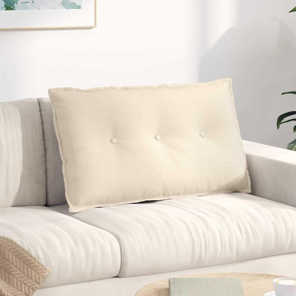 vidaXL Rückenkissen Rückenkissen Creme 80 x 50 cm Cordstoff, 1-tlg.