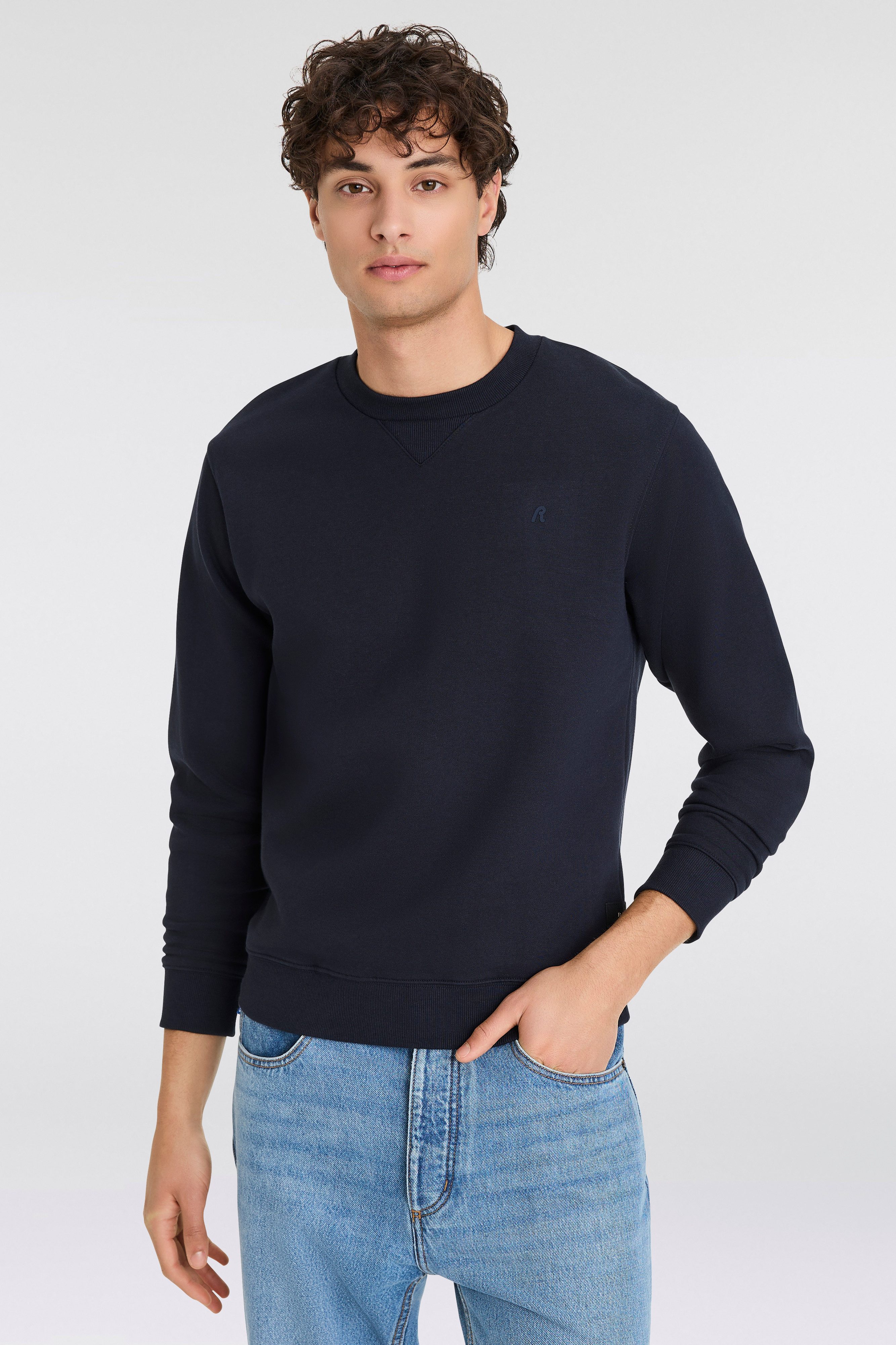 Replay Sweatshirt, mit V-Einsatz am Halsausschnitt günstig online kaufen
