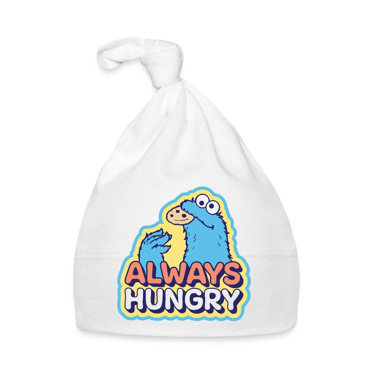 Spreadshirt Beanie Sesamstraße Krümelmonster Always Hungry Baby Bio-Mütze (1-St)