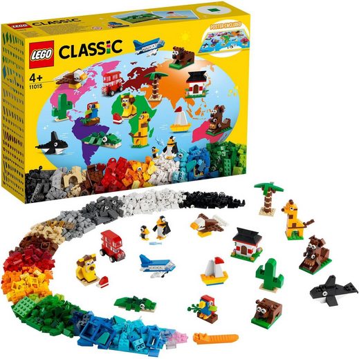 LEGO® Konstruktionsspielsteine »Einmal um die Welt (11015), LEGO® Classic«, (950 St), Made in Europe