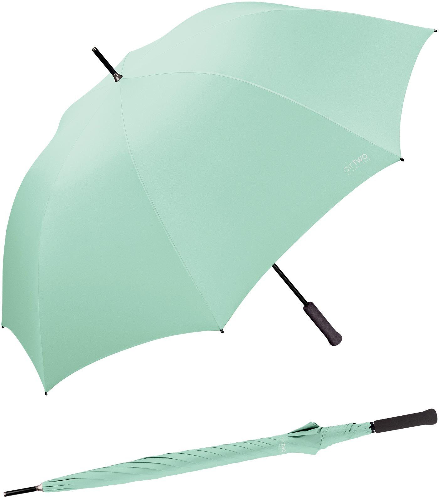 HAPPY RAIN Golfregenschirm Air XXL für mit nur Zwei genug Partnerschirm, super er mint Gramm - 262 wiegt Two Platz leichter