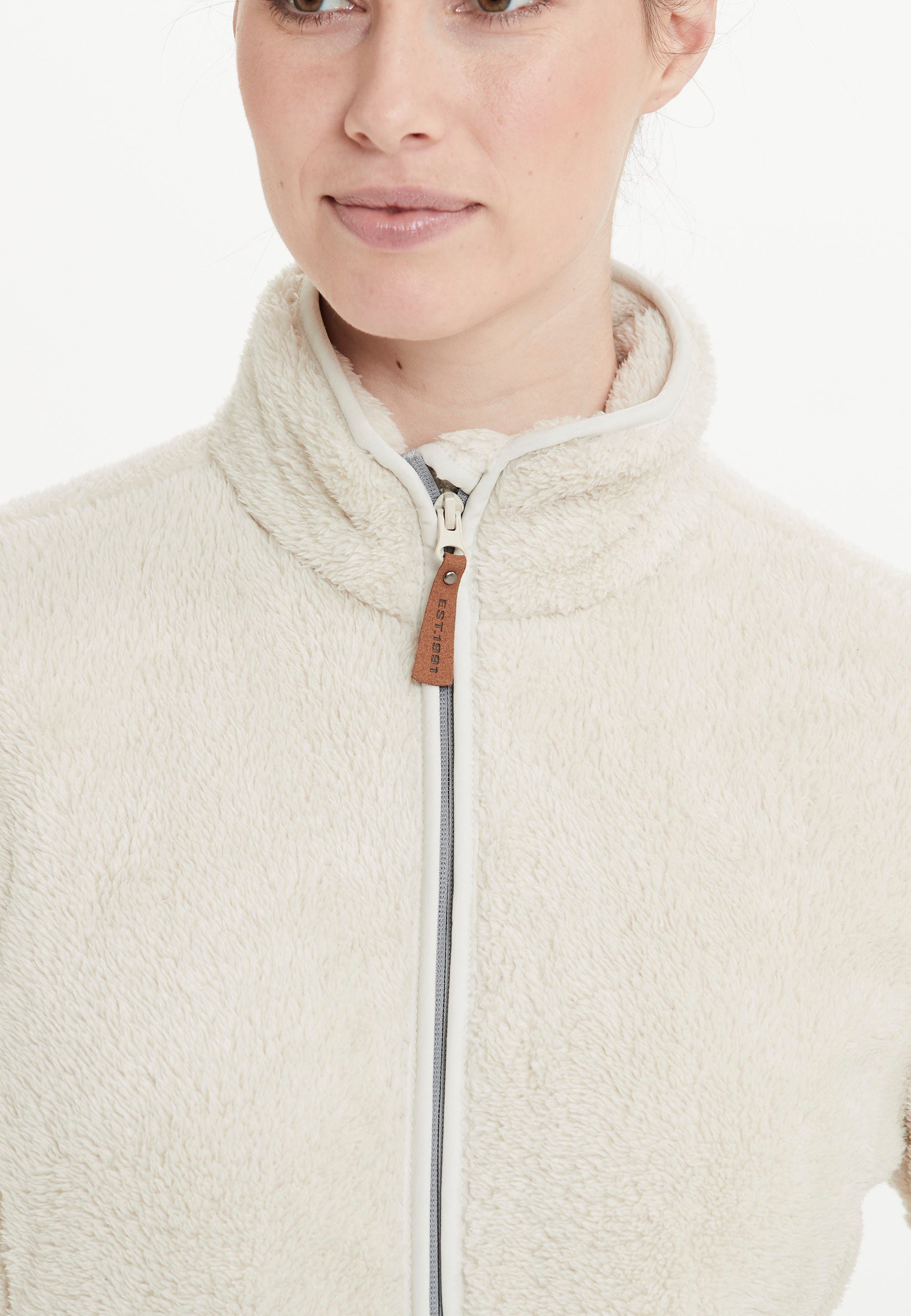 Lucille Plüsch-Design WEATHER beige Fleecejacke REPORT tollem in