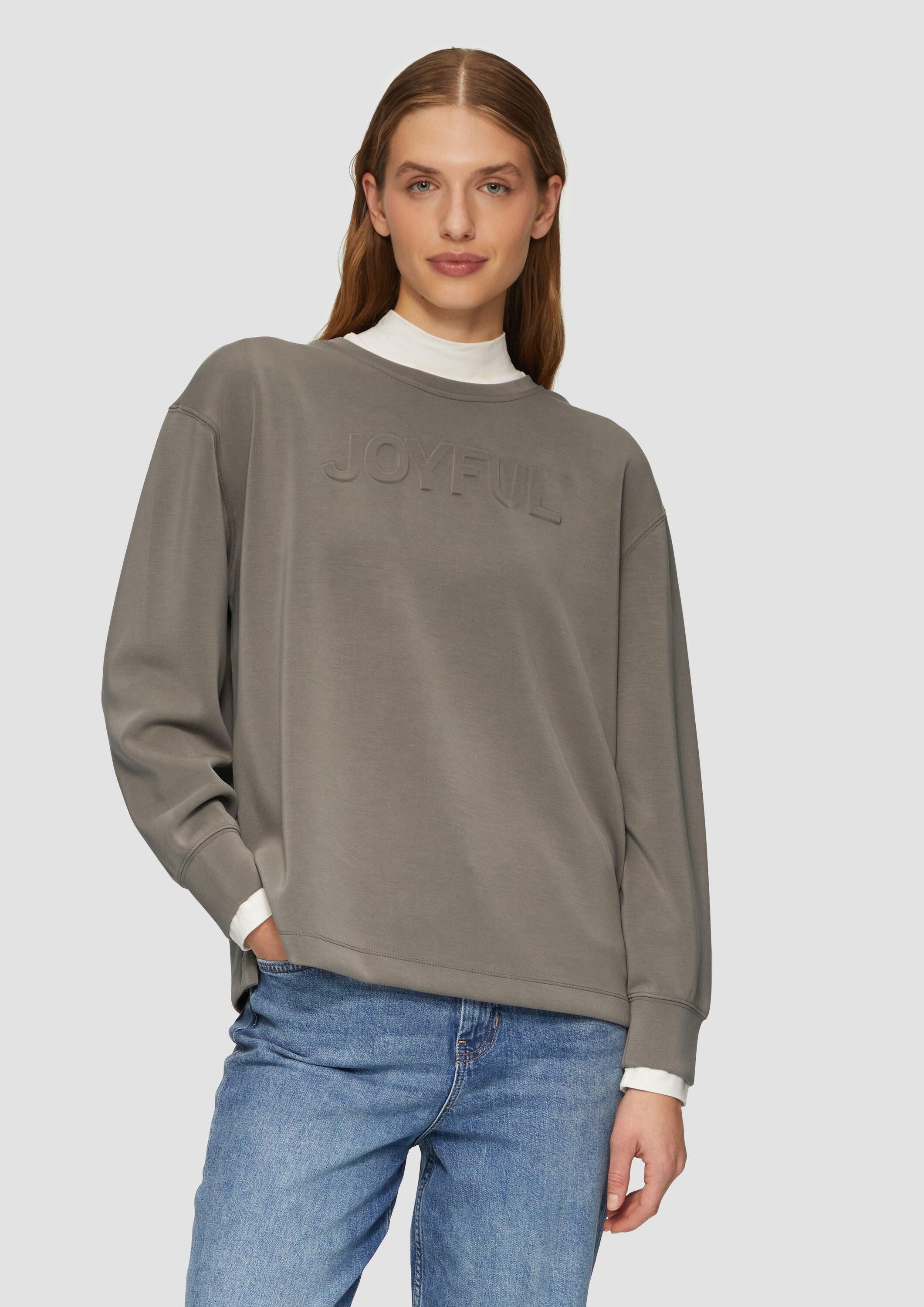s.Oliver Sweatshirt Sweatshirt Scuba-Sweatshirt aus Modalmix mit 3D-Schrift günstig online kaufen