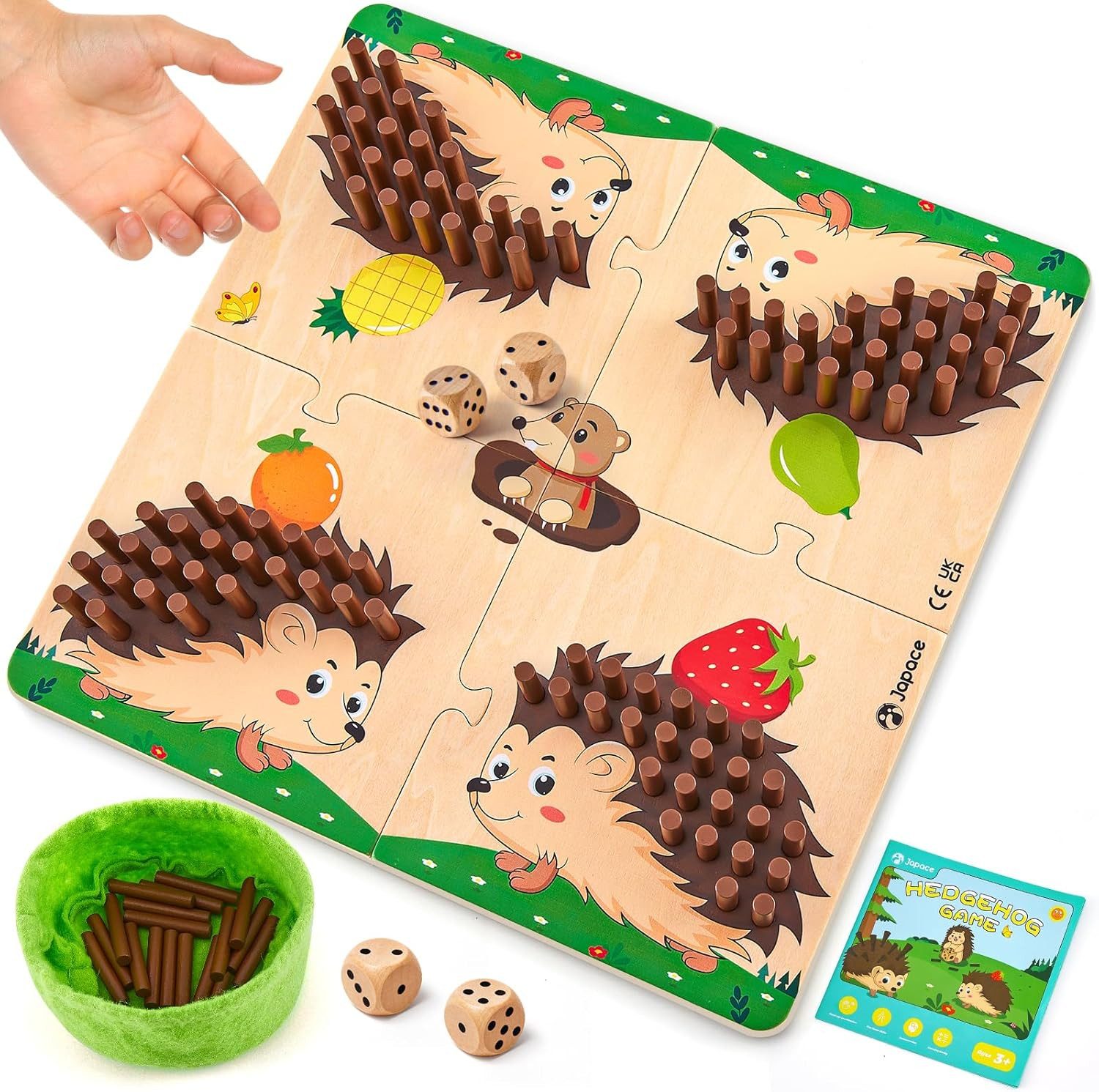 Japace Lernspielzeug Brettspiel aus Holz Mathe-Feinmotorik Zählspielzeug ab 3 Jahren (1-St)