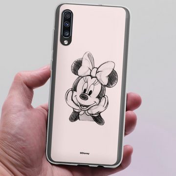 DeinDesign Handyhülle Minnie Mouse Offizielles Lizenzprodukt Disney Minnie Posing Sitting, Samsung Galaxy A70 Silikon Hülle Bumper Case Handy Schutzhülle