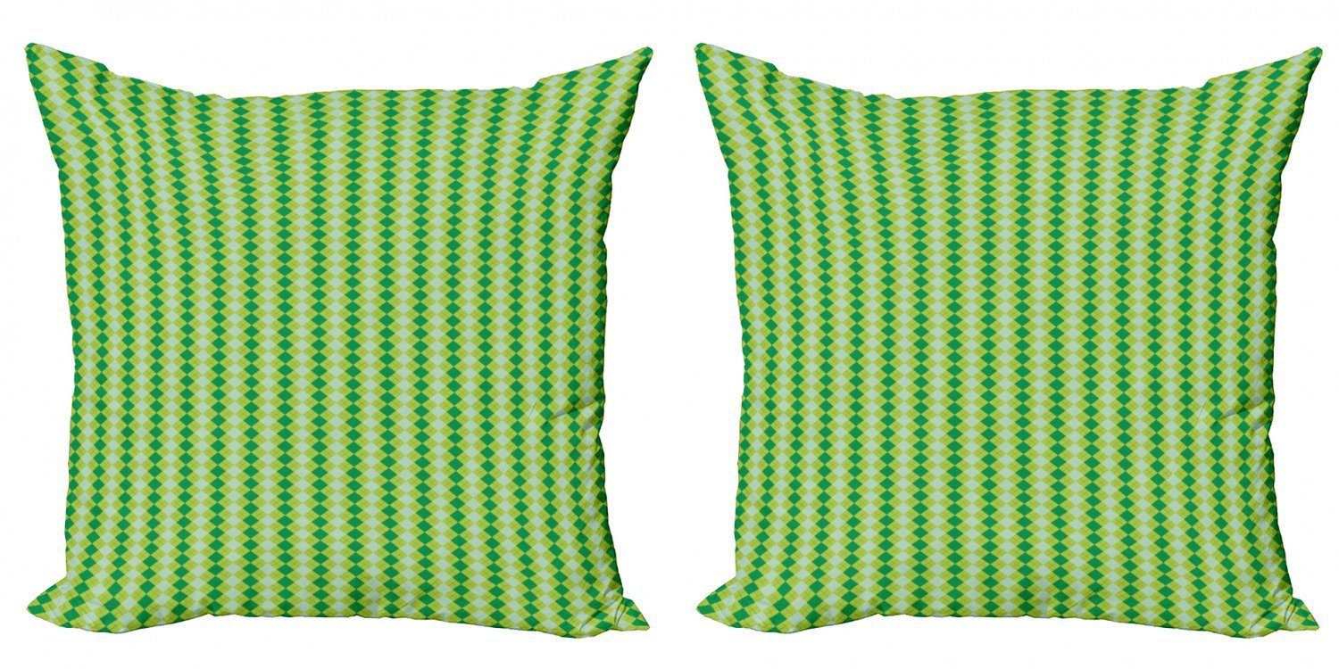 Kissenbezüge Modern Accent Doppelseitiger Digitaldruck, Abakuhaus (2 Stück), Abstract Green Diagonal Square Art