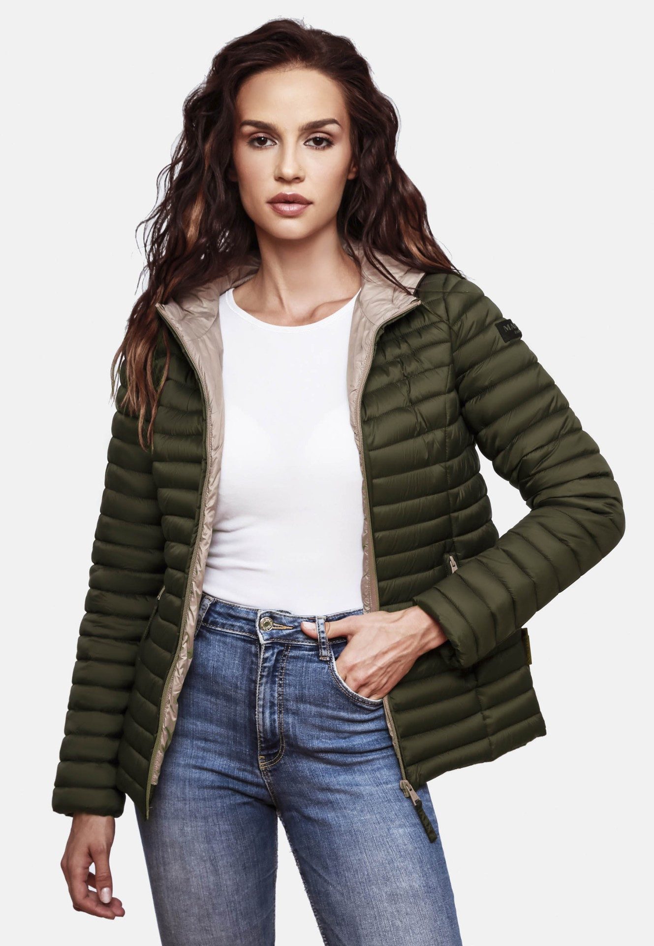Marikoo Steppjacke Übergangsjacke mit kontrastfarbendem Reißverschluss günstig online kaufen