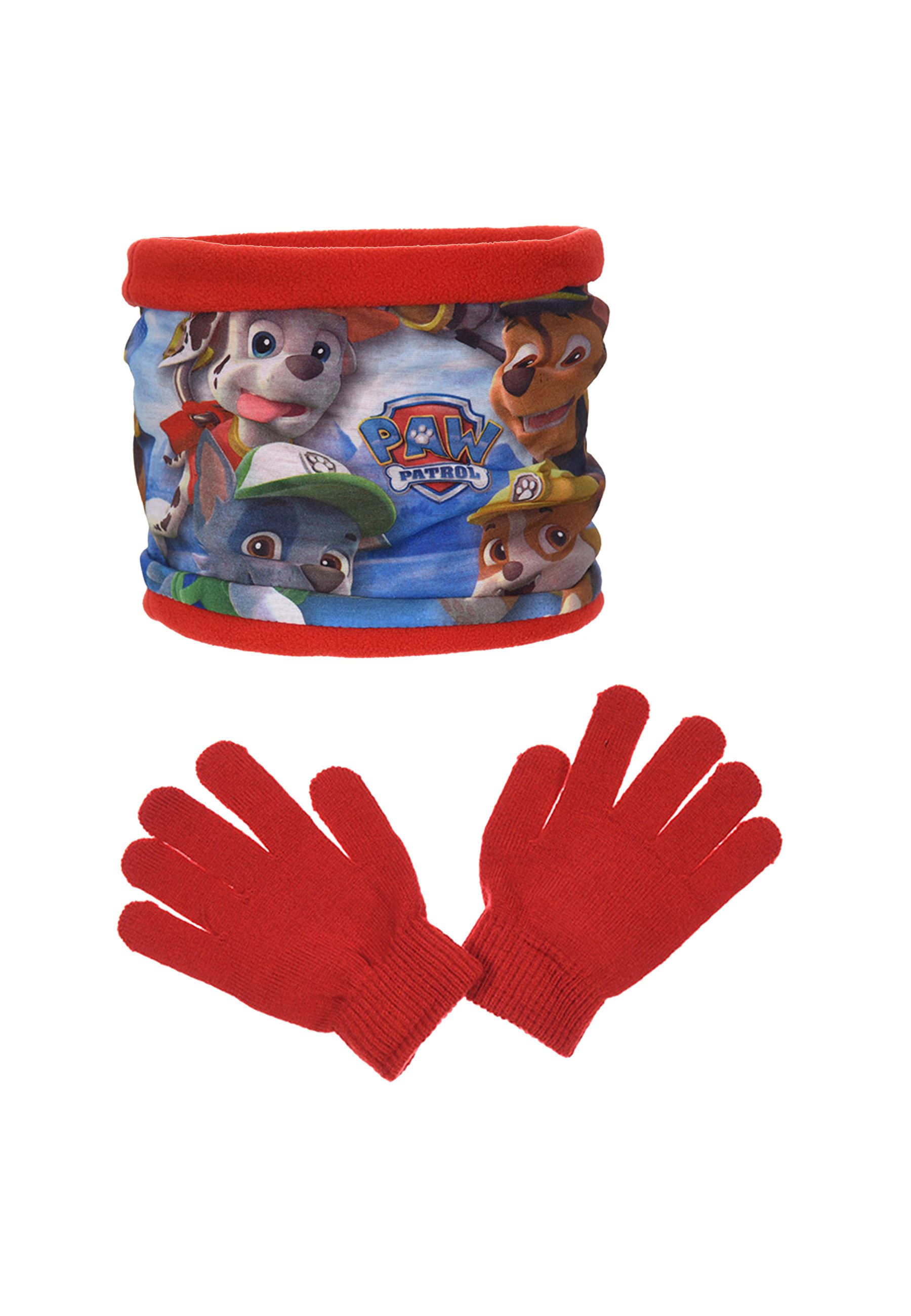 PAW PATROL Loop Kinder Jungen Winter-Set Schlauch-Schal & Handschuhe