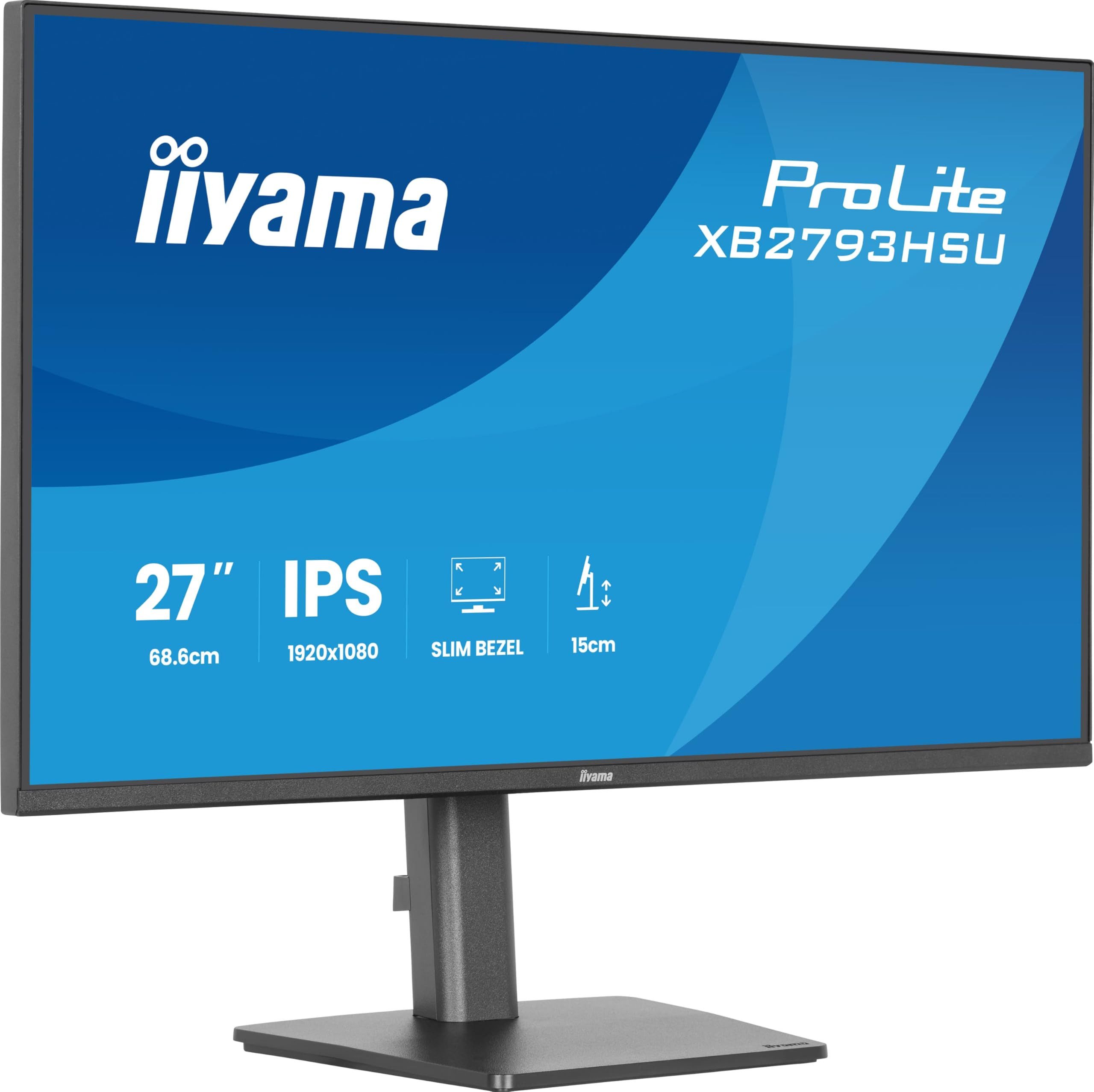 Iiyama XB2793HSU-B1 LCD-Monitor (27 Zoll IPS-Display, 120Hz, inklusive USB-Hub)