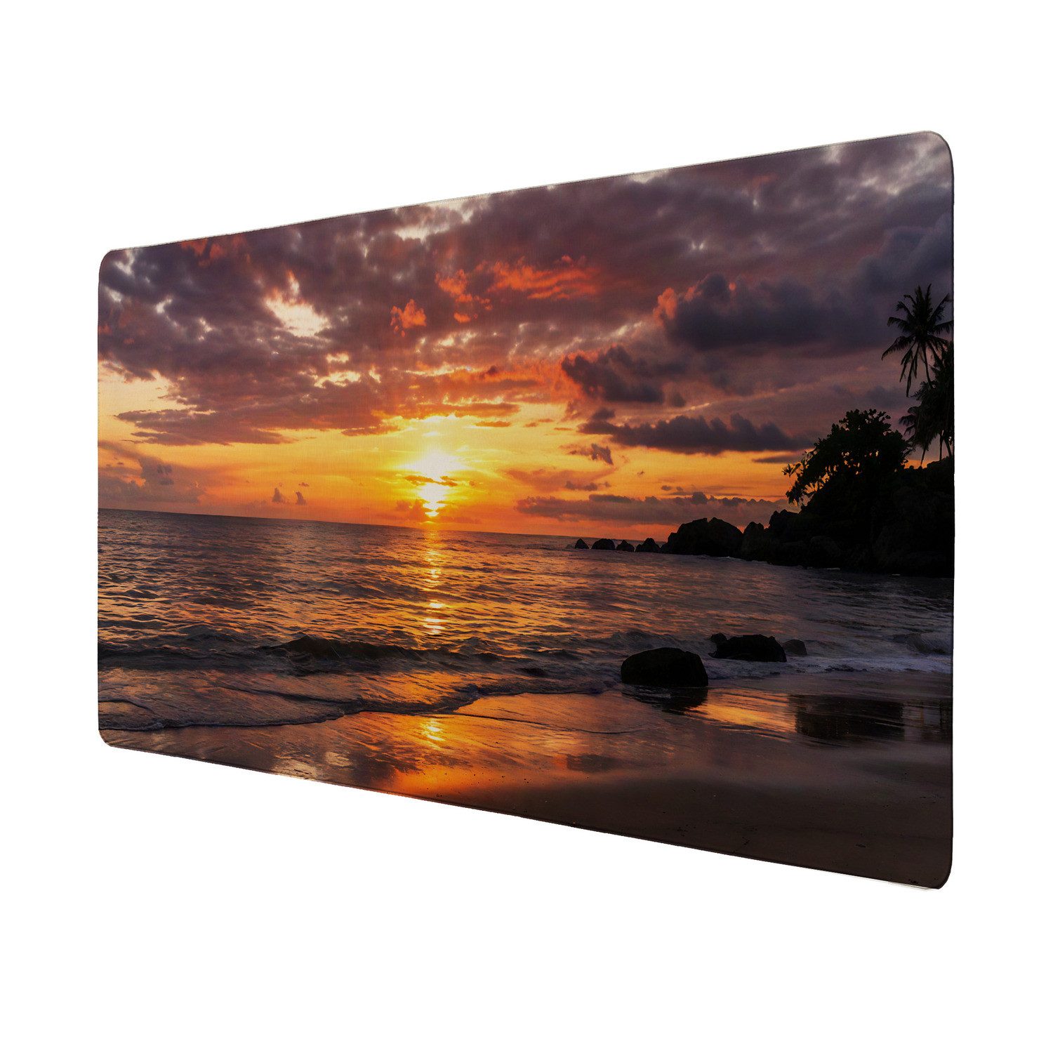 speecheese Schreibtischunterlage Sonnenuntergang am Meer Schreibtischunterlage 69x31cm XXL Mauspad