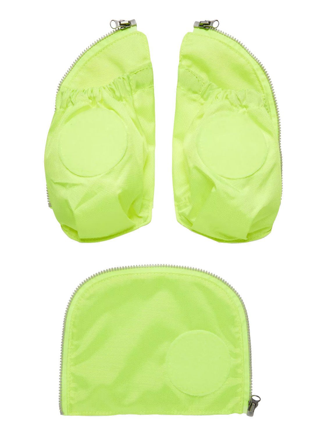 ergobag Schulranzen pack Seitentaschen Zip Set (3-tlg), reflektierend