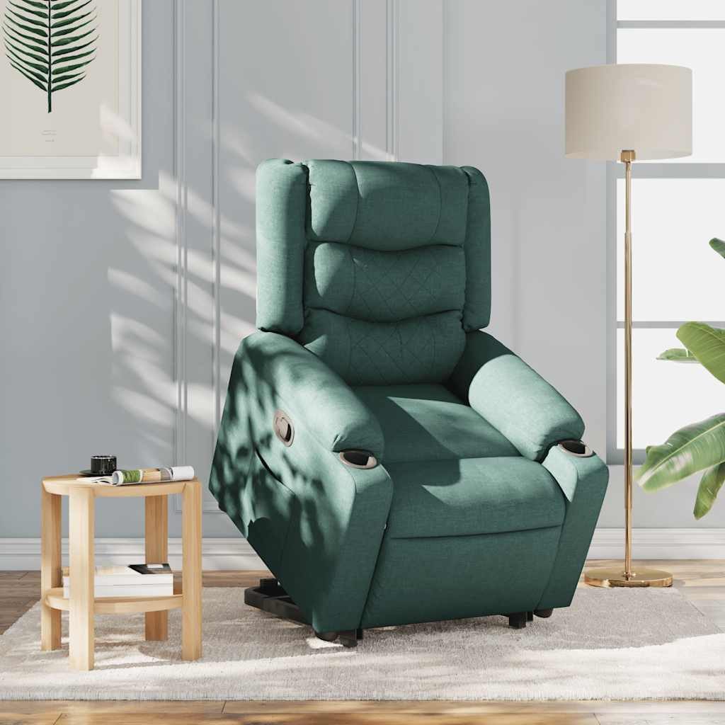 vidaXL Sessel Relaxsessel mit Aufstehhilfe Dunkelgrün günstig online kaufen