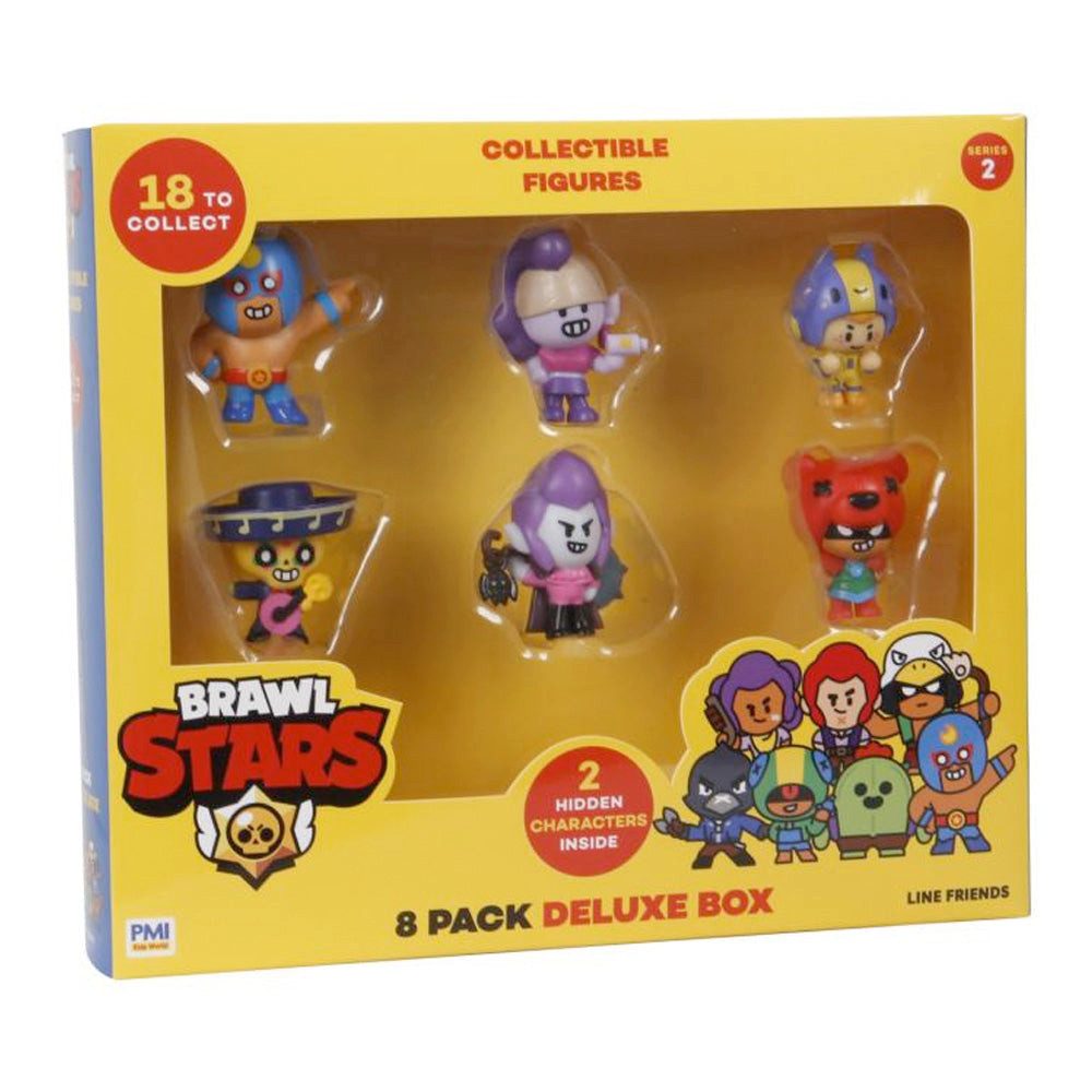 Brawl Stars Actionfigur Brawl Stars Figuren 8er Pack Deluxe inkl. 2 seltene, 4 cm