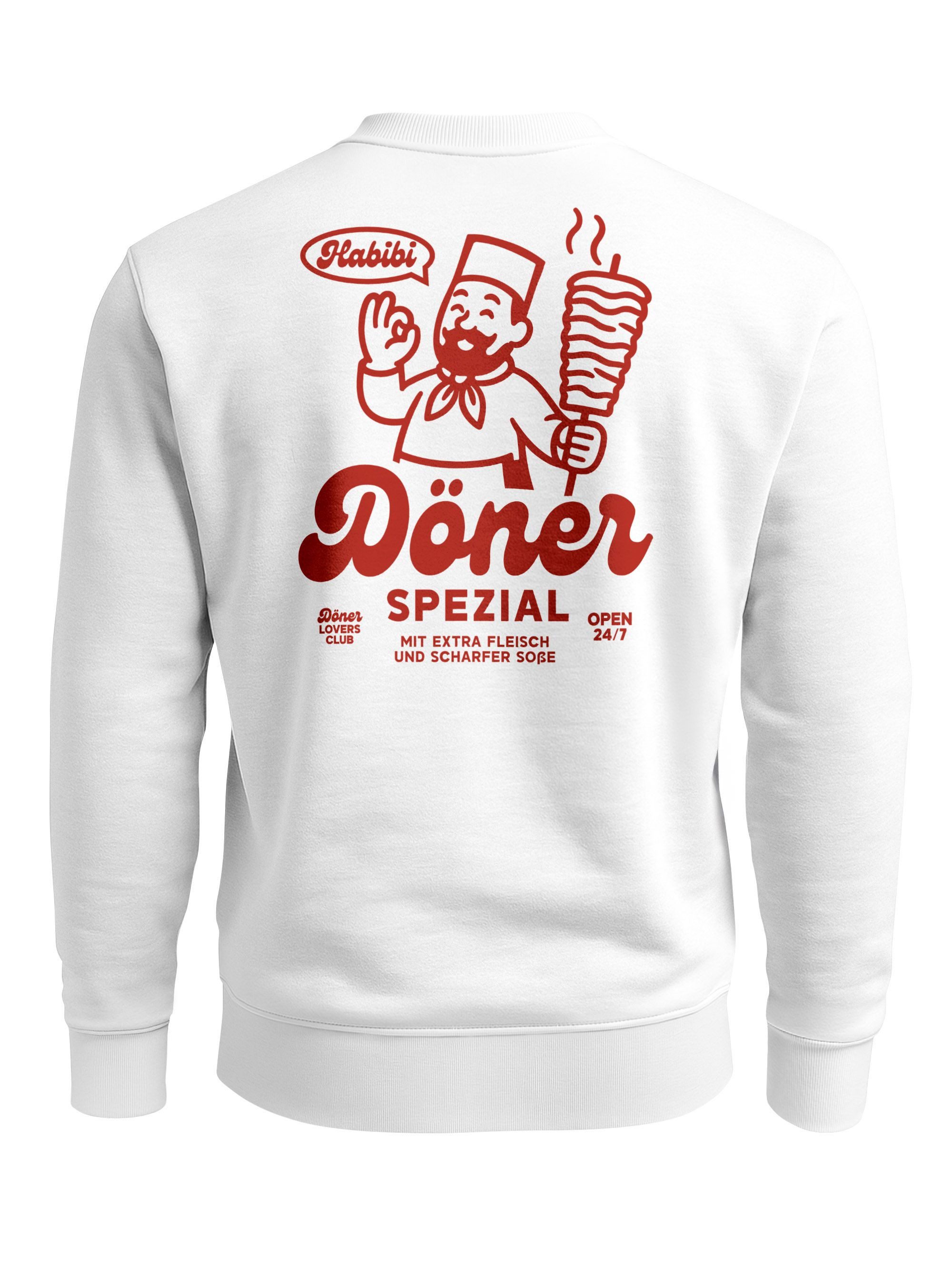 Sweatshirt Sweatshirt Herren Pullover mit Backprint Döner Spezial Fun & Food