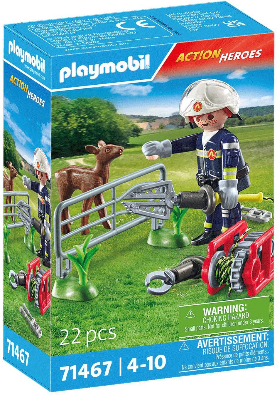 Playmobil® Feuerwehr-Tierrettung (71467), Action Heroes Konstruktions-Spiel günstig online kaufen