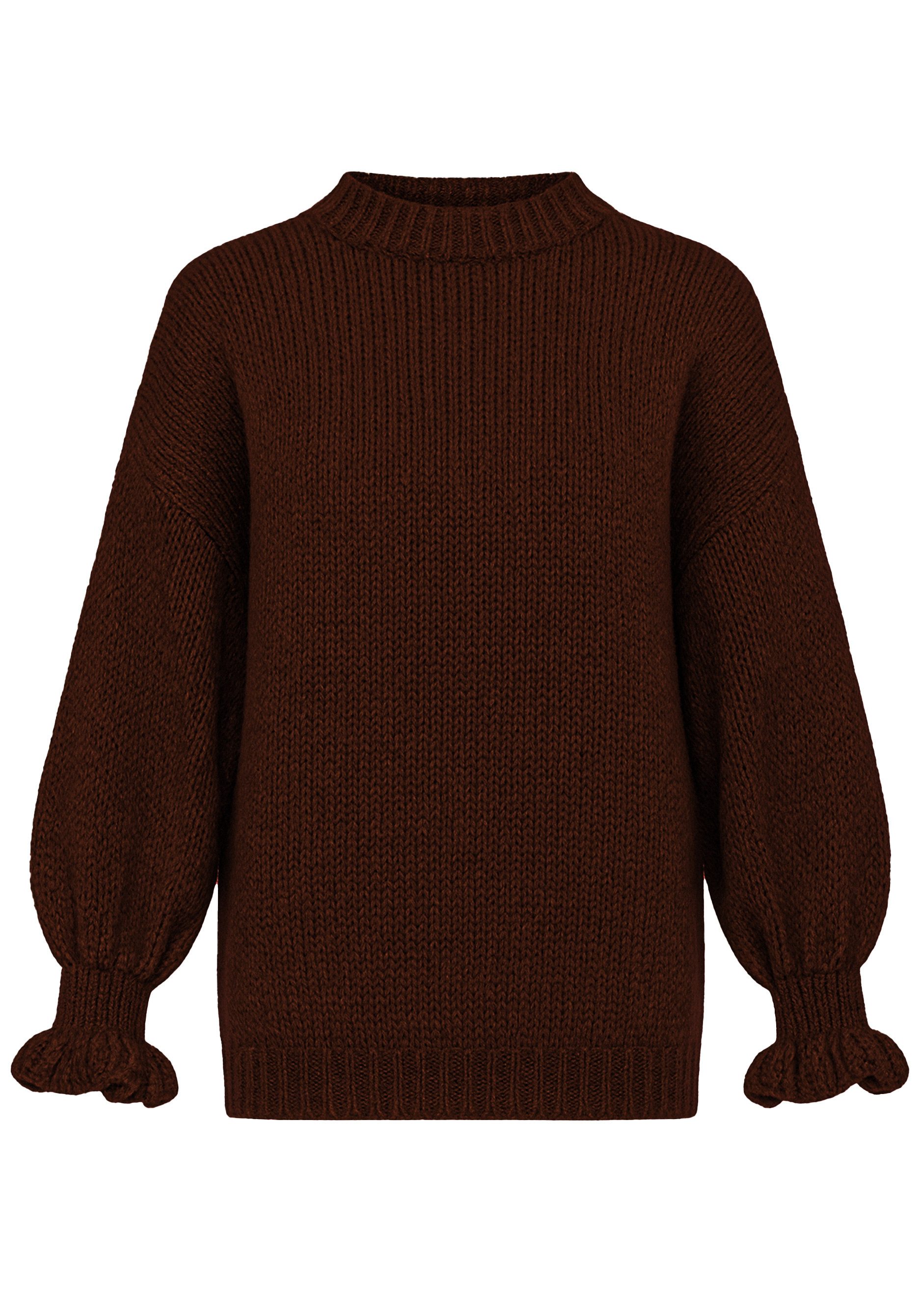 SASSYCLASSY Strickpullover Pullover mit Volantärmeln für Damen Weicher Stri günstig online kaufen