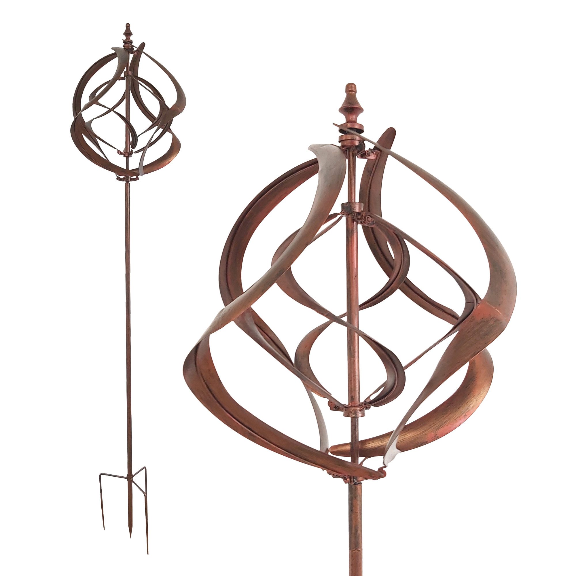 Lemodo Windspiel Windrad "Spiral", 213 cm hoch, richtet sich nach den Wind aus