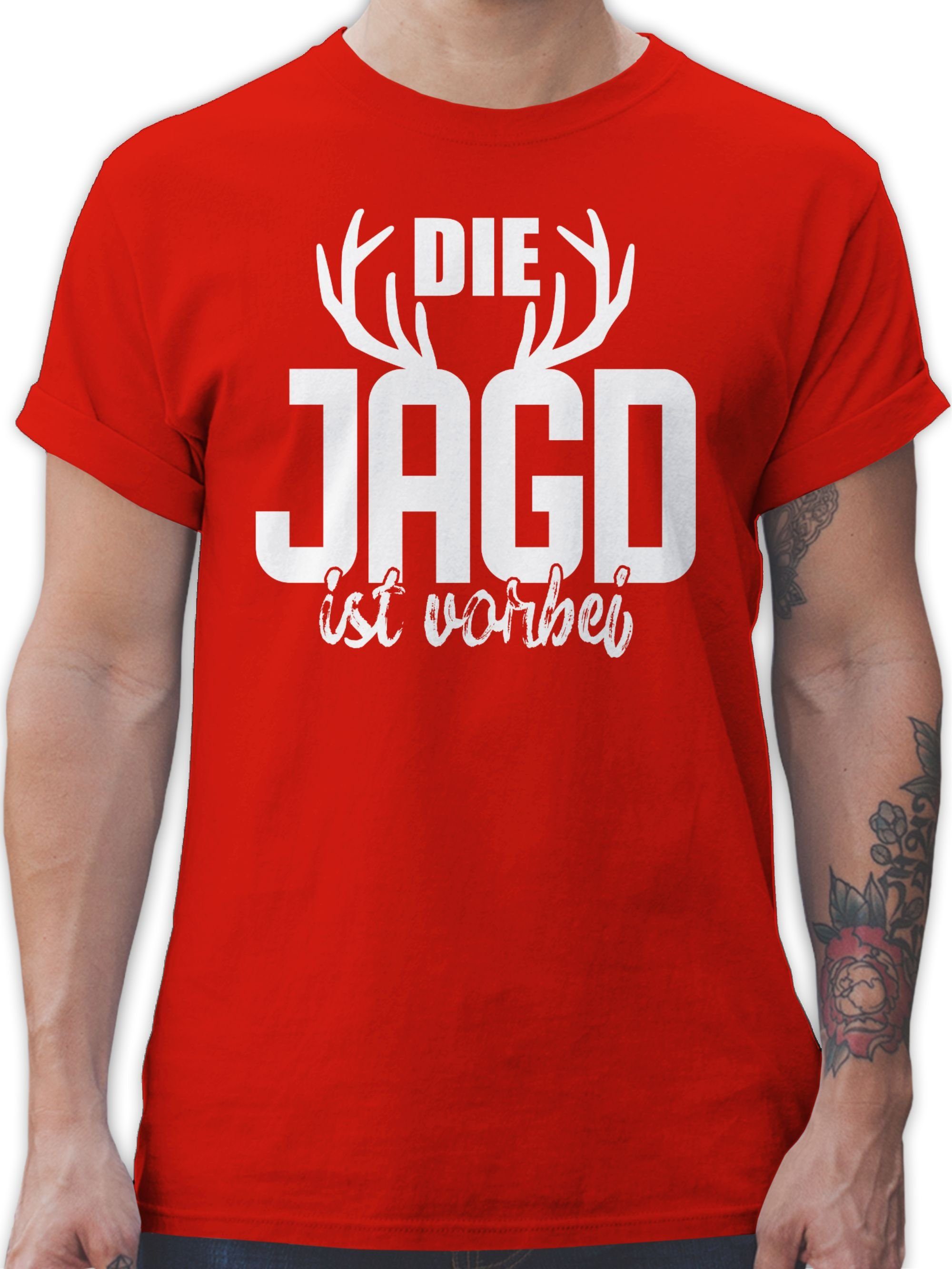 Shirtracer T-Shirt Die Jagd ist vorbei JGA Männer 03 Rot