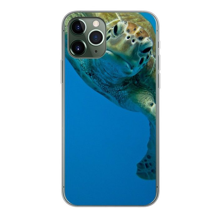 MuchoWow Handyhülle Fotodruck Augenkontakt mit Schildkröte Handyhülle Apple iPhone 11 Pro Smartphone-Bumper Print Handy