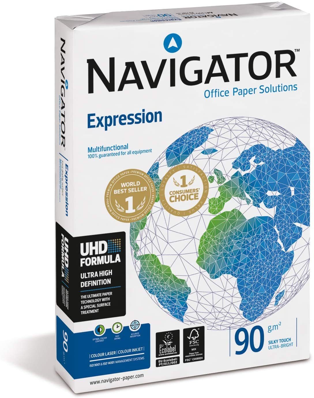 NAVIGATOR Drucker- und Kopierpapier Kopierpapier / 90g/m² Expression A4 Papier 2500 Navigator Inkjet Blatt