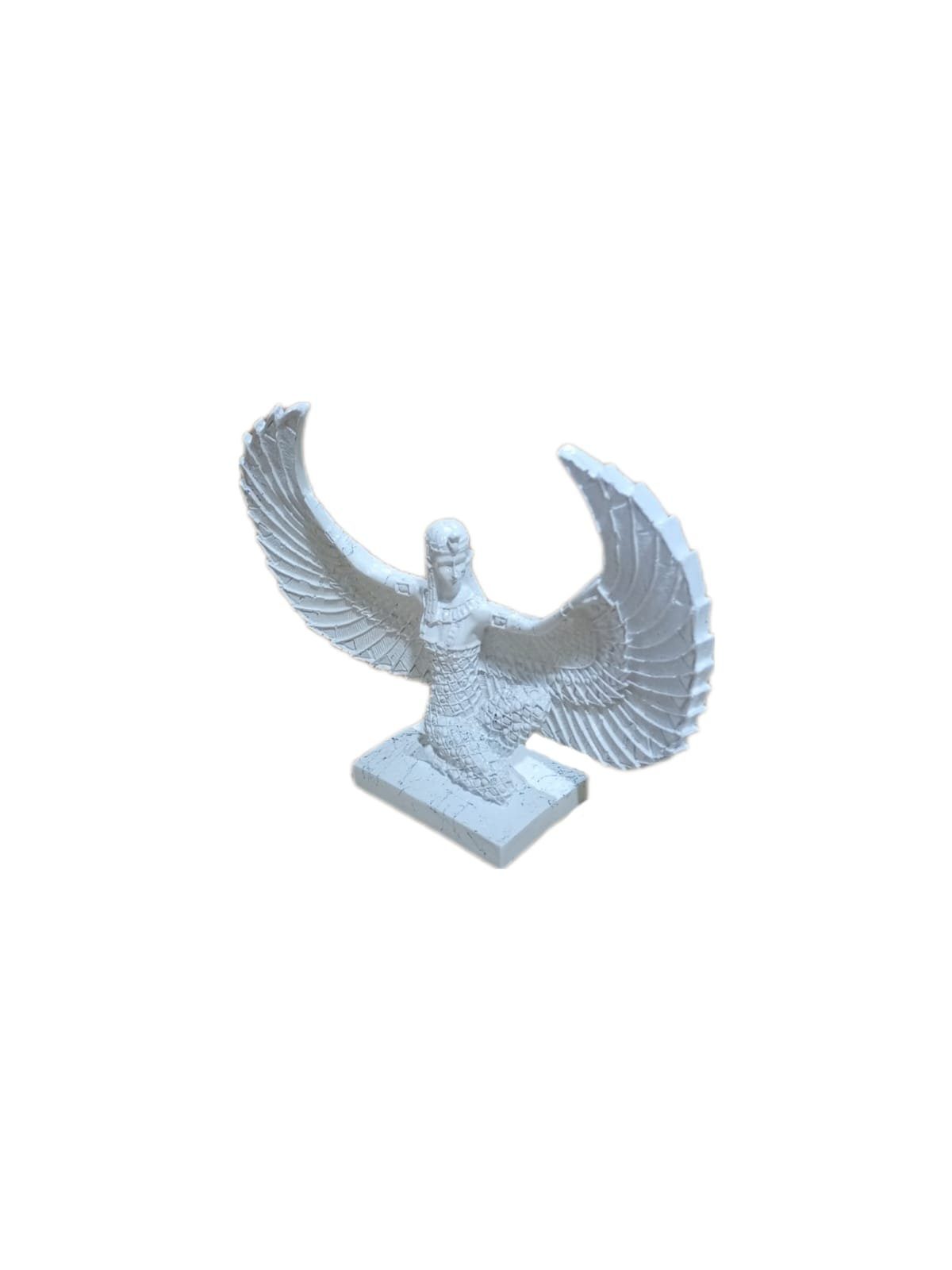Frau Skulptur Polyresin aus Marmoroptik, Dekofigur Dekofigur Weiß moebel17 Flügel mit