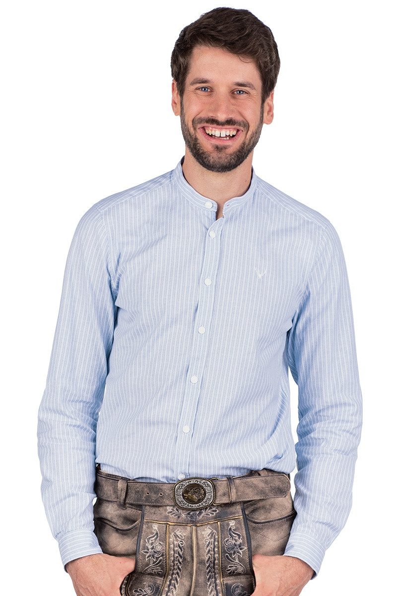 Pure Langarmhemd Stehkragenhemd Slim Fit günstig online kaufen