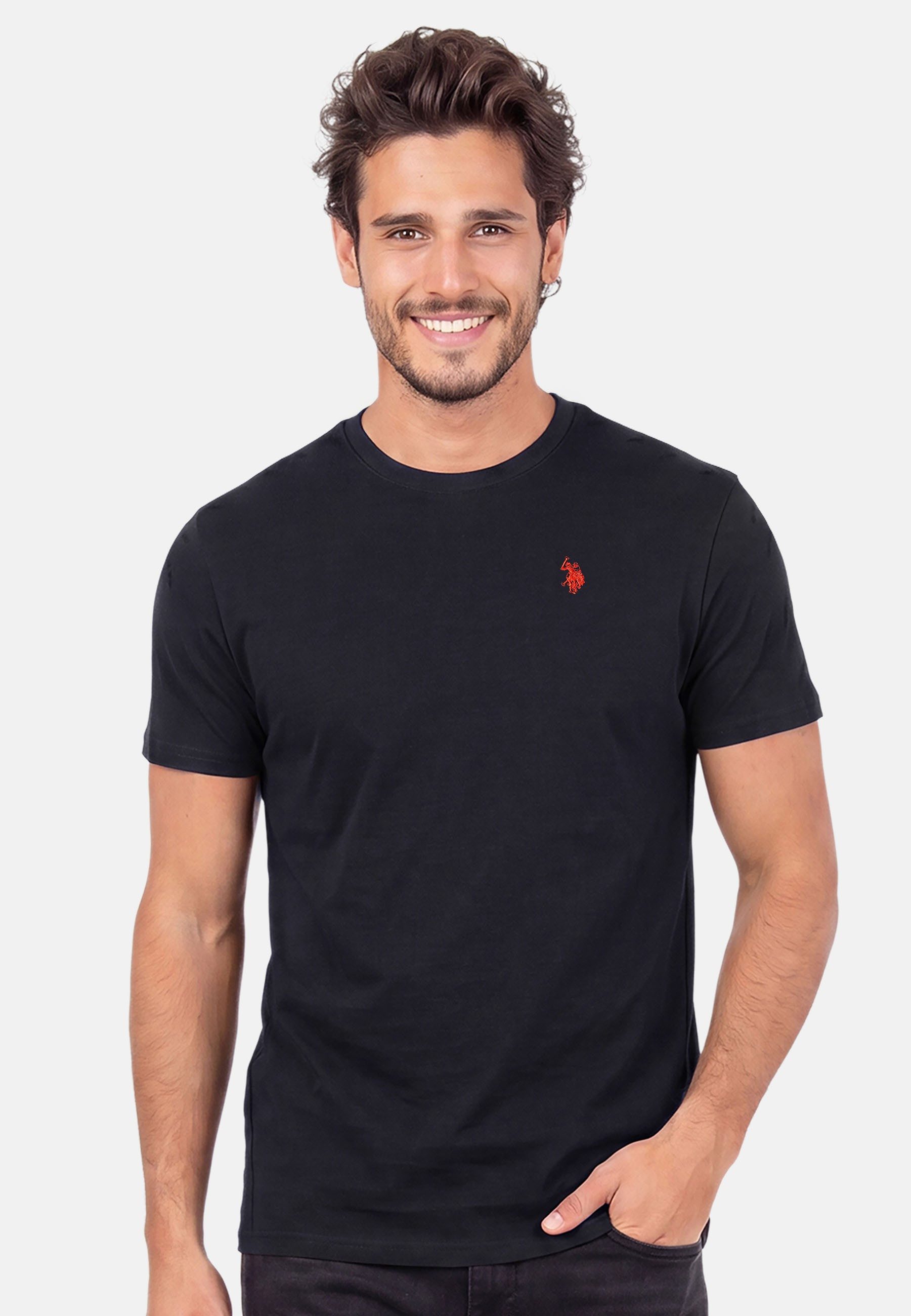 U.S. Polo Assn. T-Shirt USNaash – Herren Basic Shirt aus 100 % Baumwolle Klassischer Rundhalsausschnitt, weiches Material und Logo-Stickerei