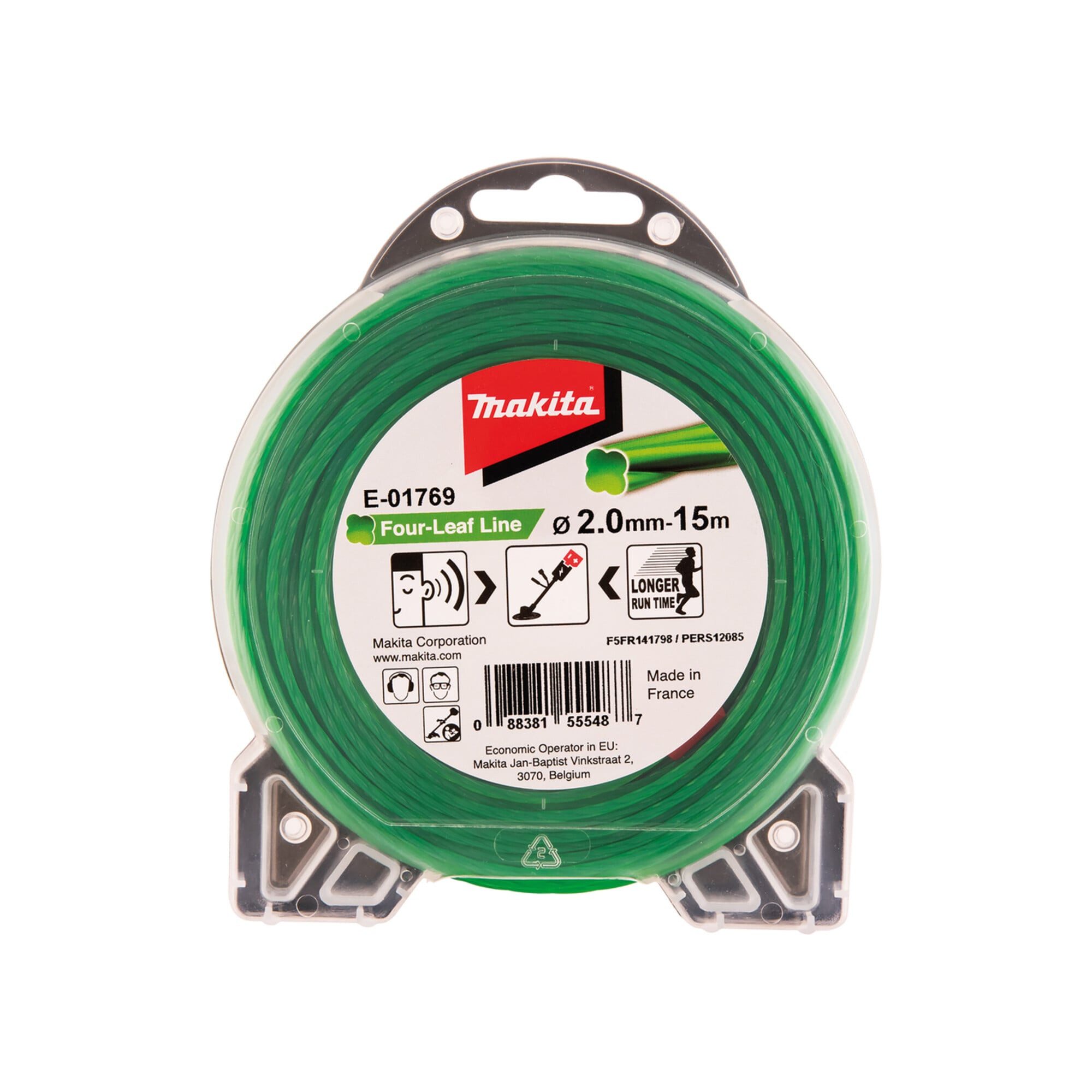 Makita Akku-Rasentrimmer Makita Mähfaden Four Leaf 2,0 mm x 15 m E-01769