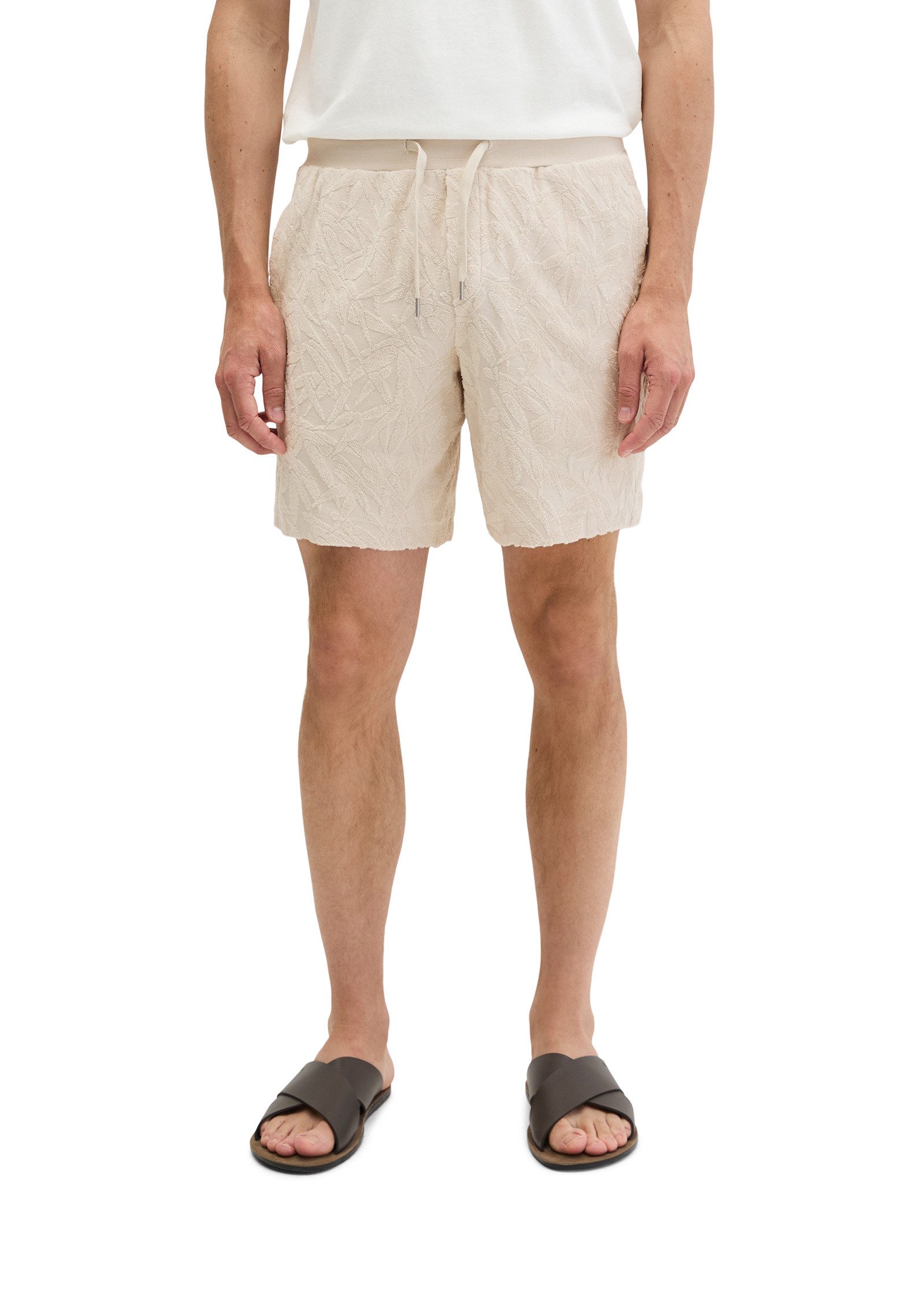 Marc O'Polo Shorts mit weichem Frottee-Blattmuster