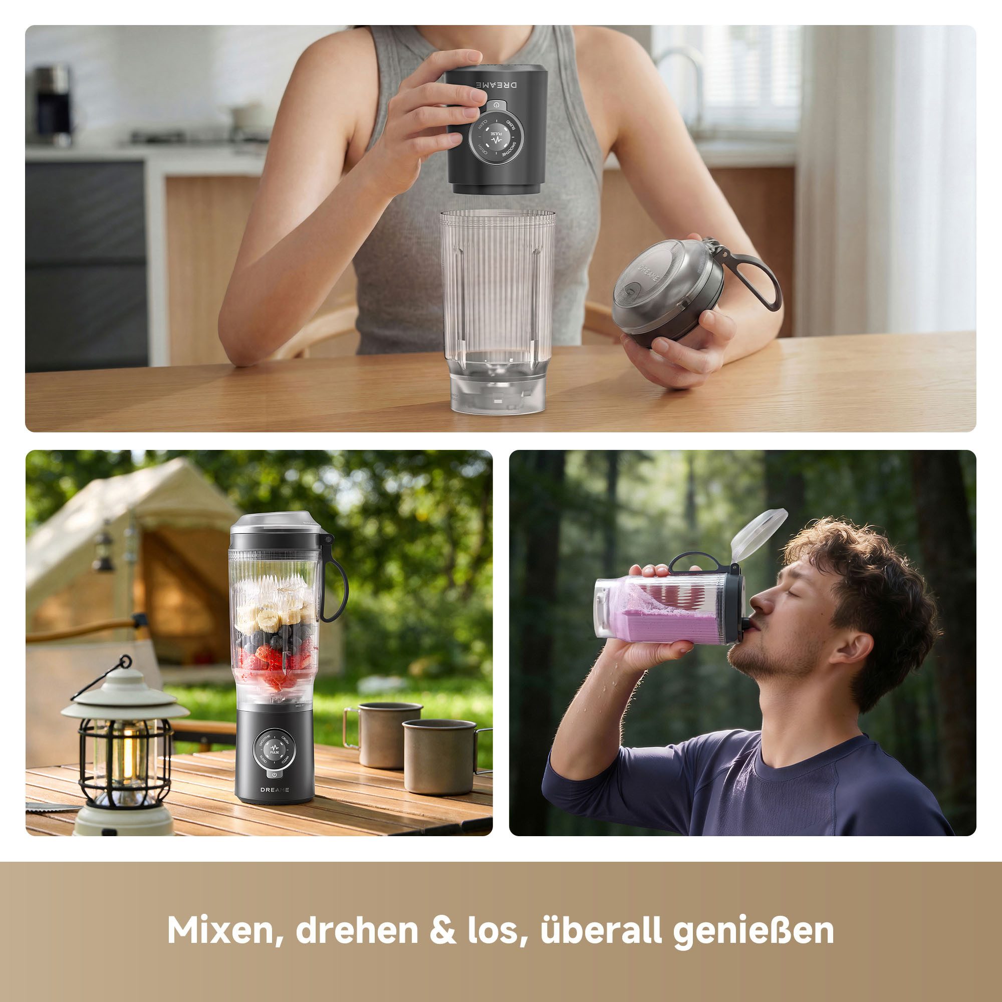 Dreame Akku-Smoothie-Maker PortFresh Portable Blender, 120 W, USB-C, Akku, kompakt, mobil