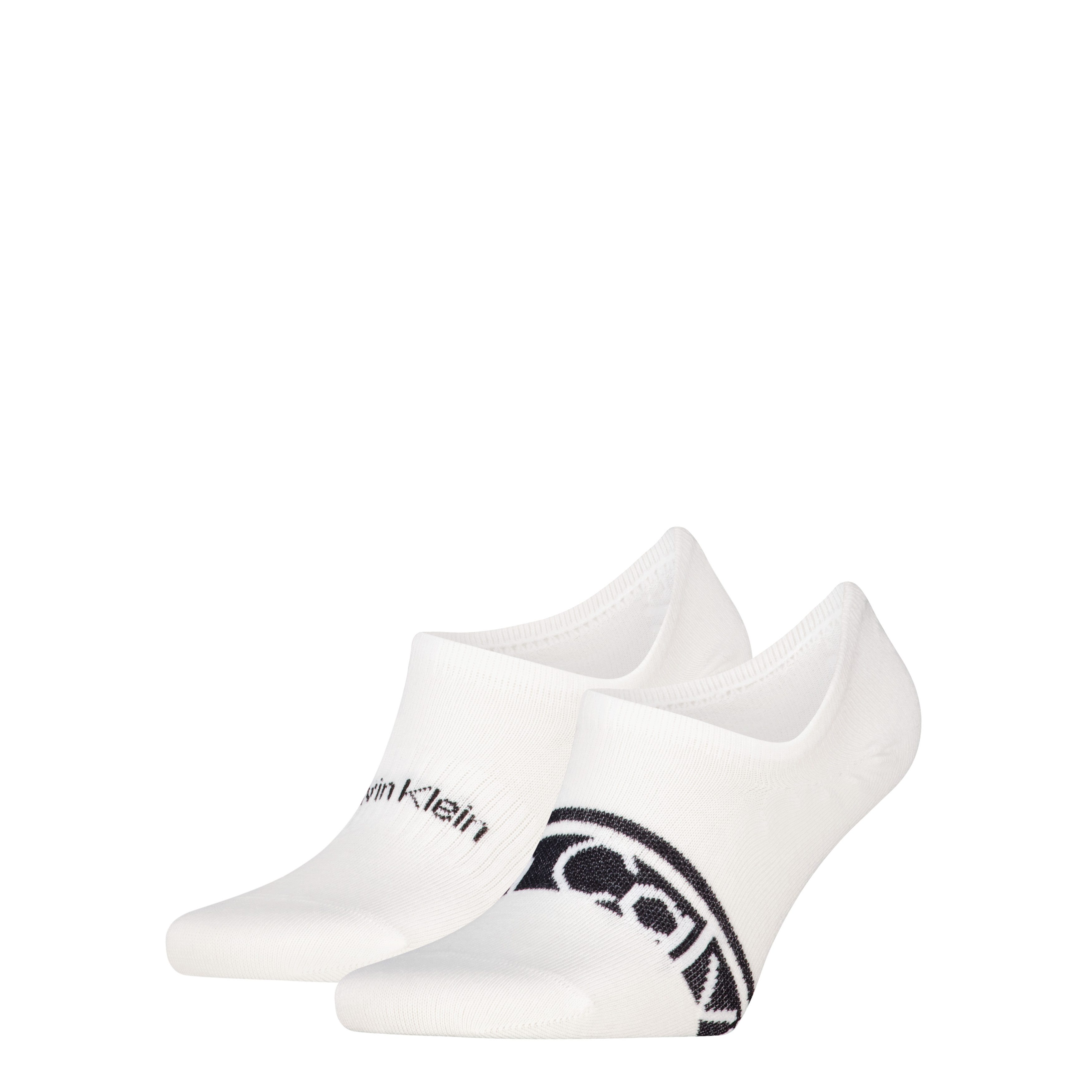 Calvin Klein Füßlinge CK MEN FOOTIE HC LOGO STRIPE (2 Paar) Antirutsch Noppen im Fersenbereich, Cotton-Mix, elastisch