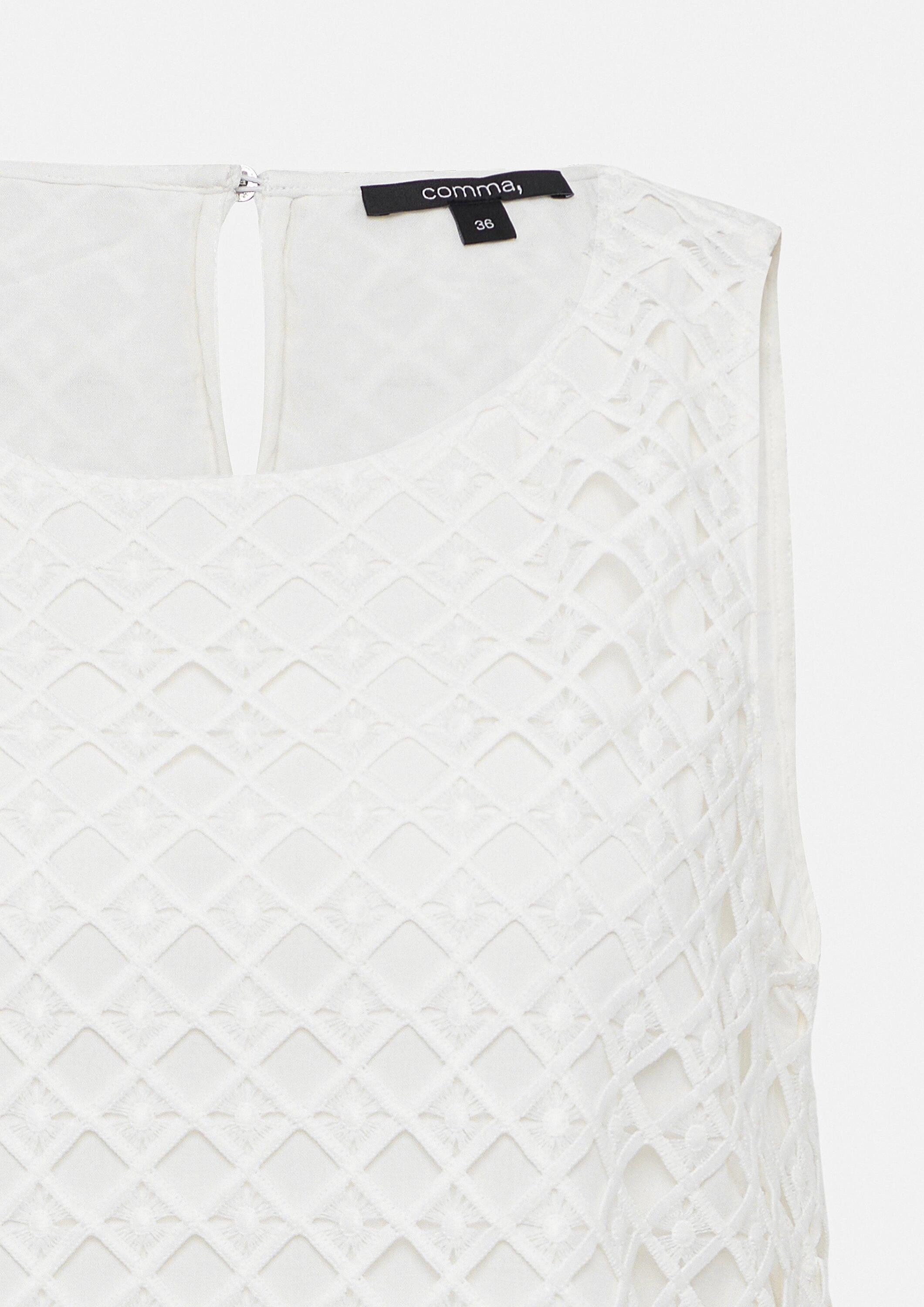 comma Blusentop Bluse Elegantes Blusentop aus Spitze
