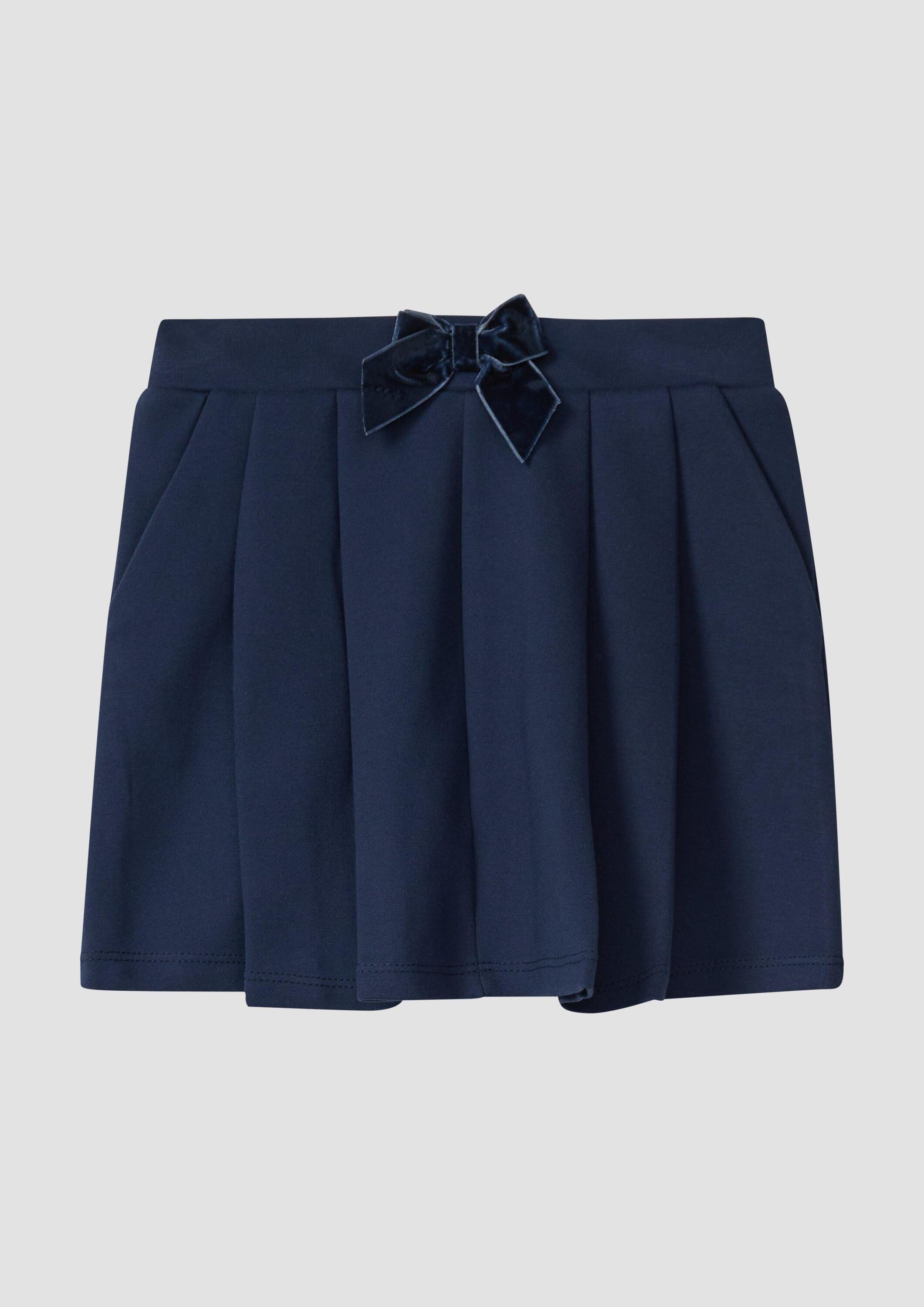 s.Oliver Minirock Rock Interlockjersey-Faltenrock mit Zier-Schleife und Innenhose