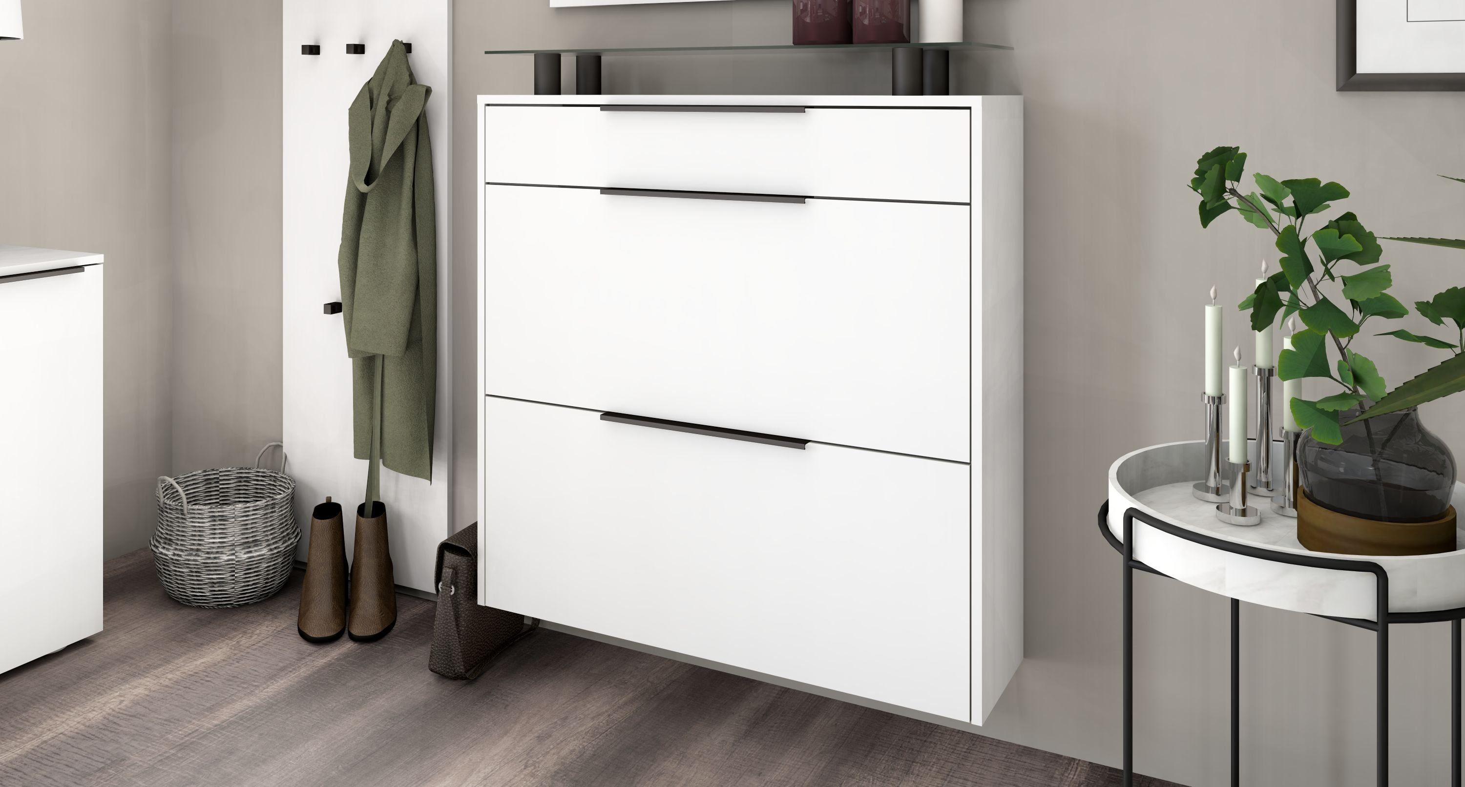 borchardt Möbel Schuhschrank "Tom, Hängeschrank mit Glasablage und Metallgr günstig online kaufen