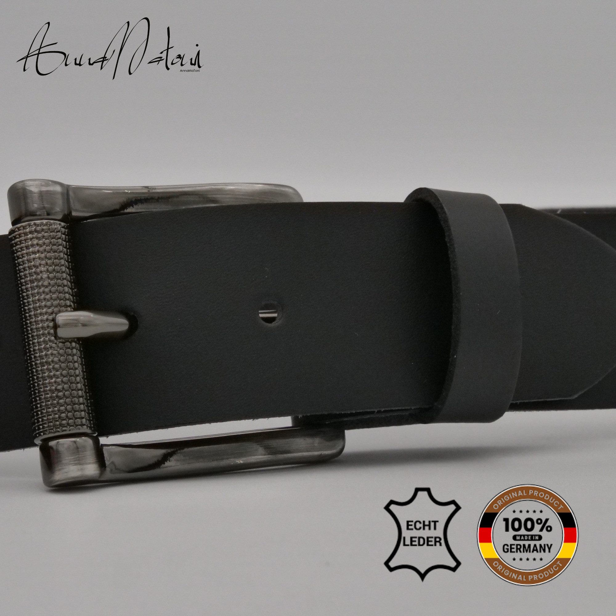 AnnaMatoni Ledergürtel AnnaMatoni Herren Ledergürtel Zeitloses Design Gürtel 4cm breit – Bild 2 von 4