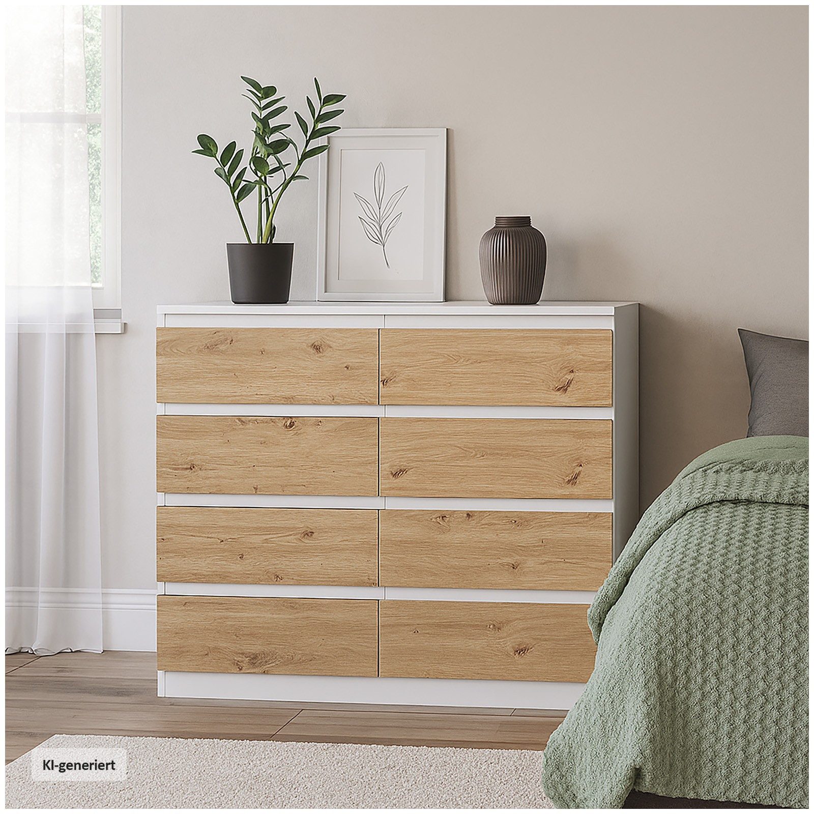 HTI-Living Sideboard Moderne Kommode mit 8 grifflosen Schubladen (Stück, 1 St., 1 Kommode ohne Dekoration), Sideboard