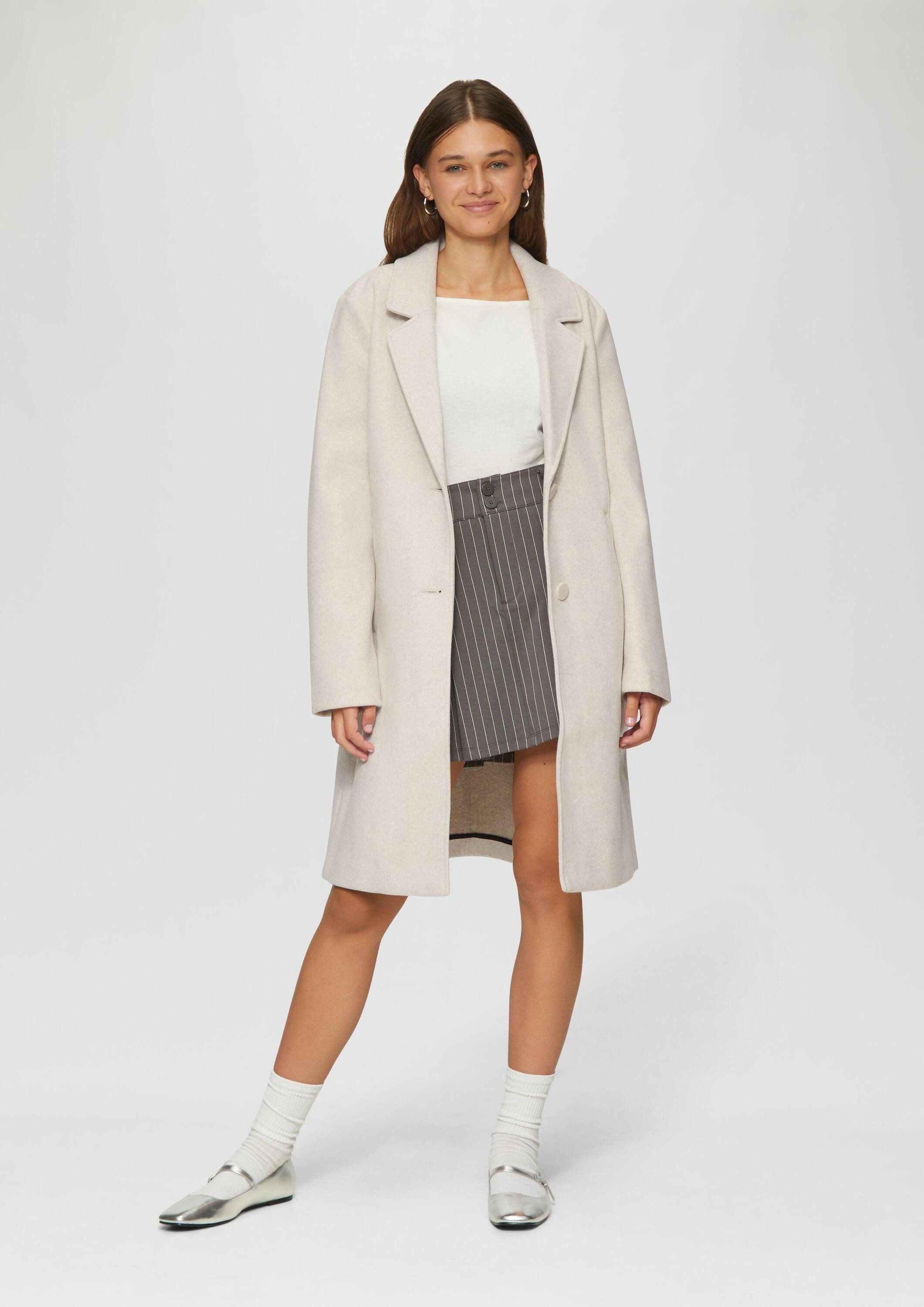 QS Funktionsmantel Outdoor-Mantel Melierter Mantel mit Reverskragen günstig online kaufen