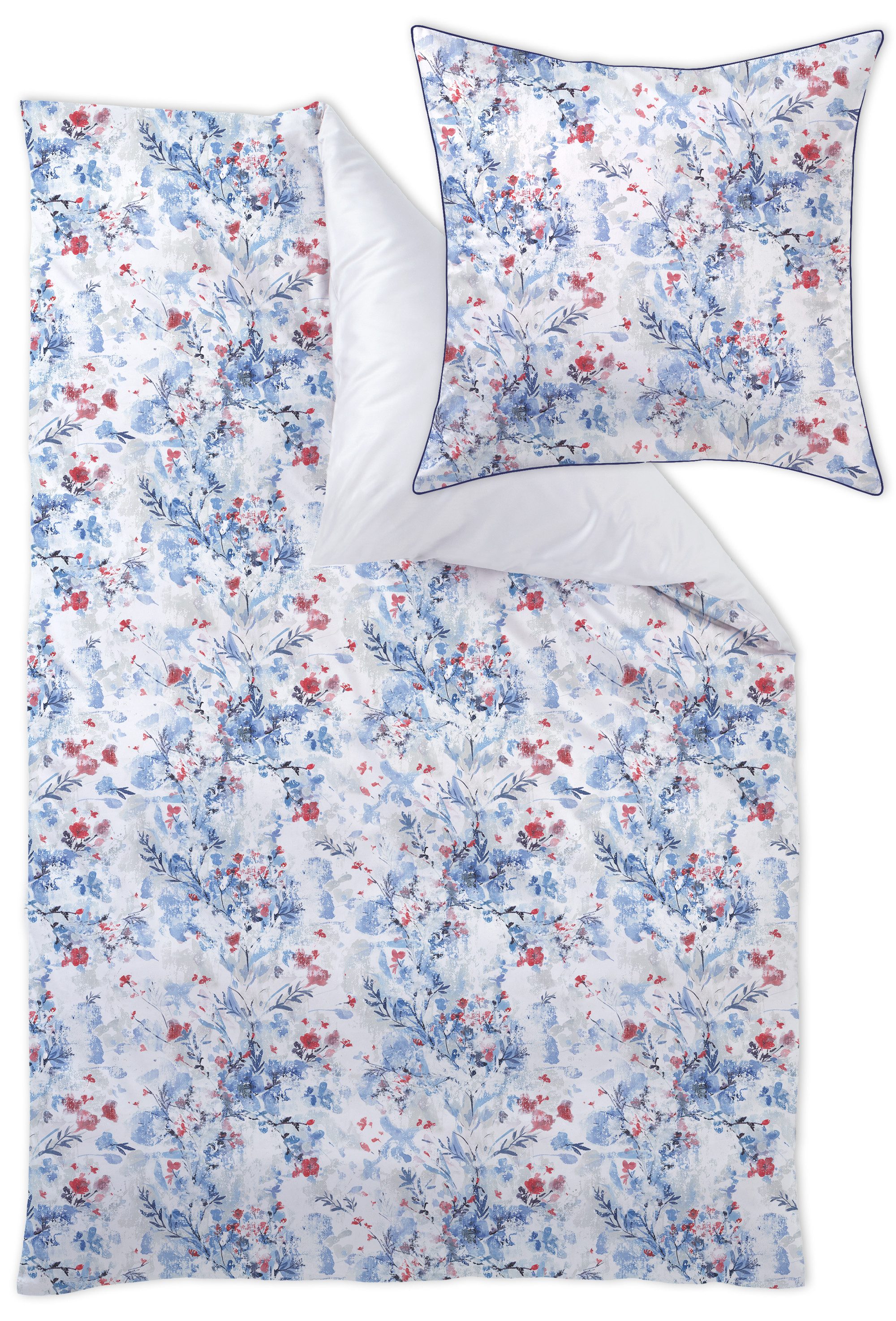 Curt Bauer Bettwäsche Mako-Satin Esther frosty blue 200 cm x 200 cm, Bettbe günstig online kaufen