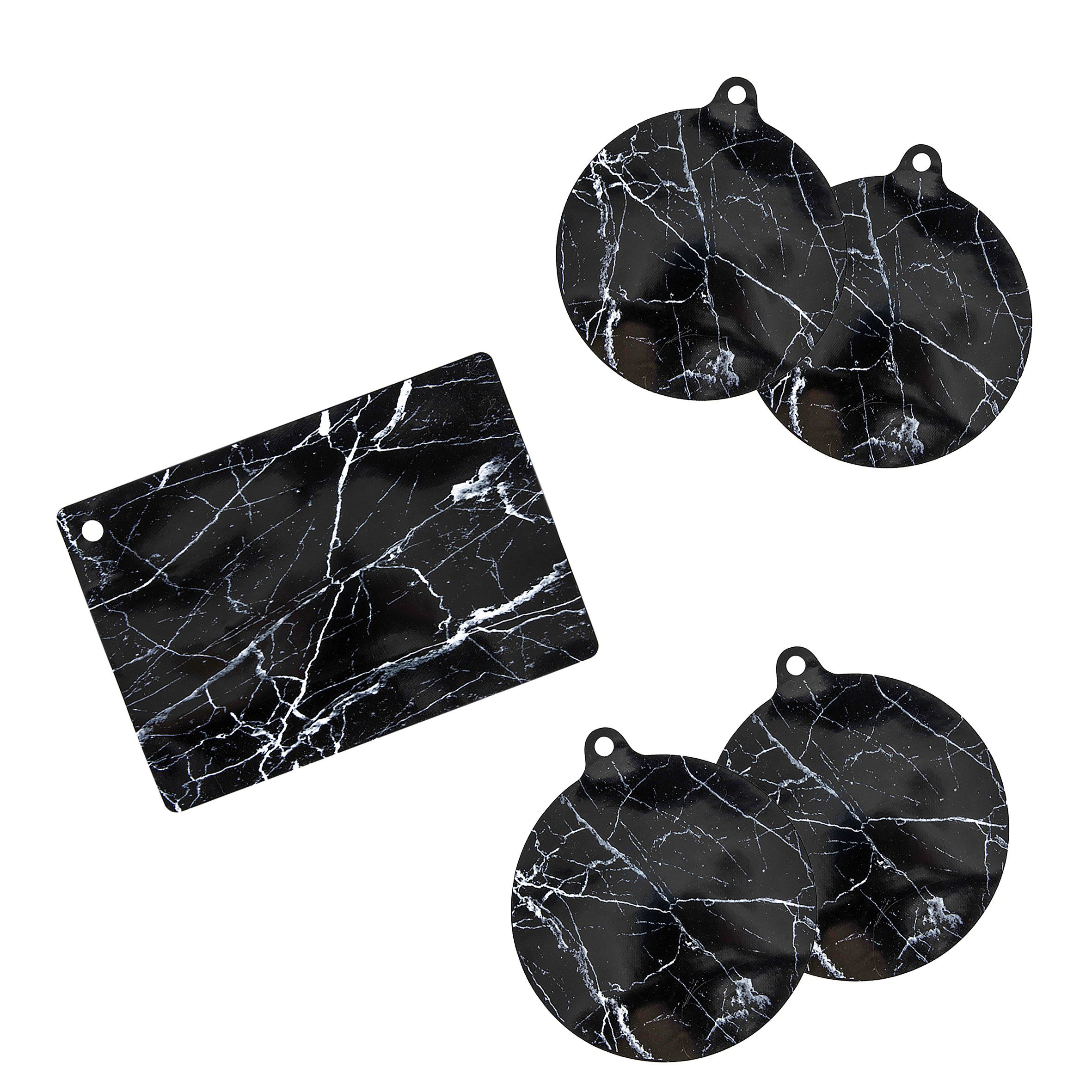 Spetebo Подставка Schutzmatte für Induktionsfelder schwarz, Zubehör für Induktionskochfelder, Set, 5-tlg., hitzebeständig bis 240°