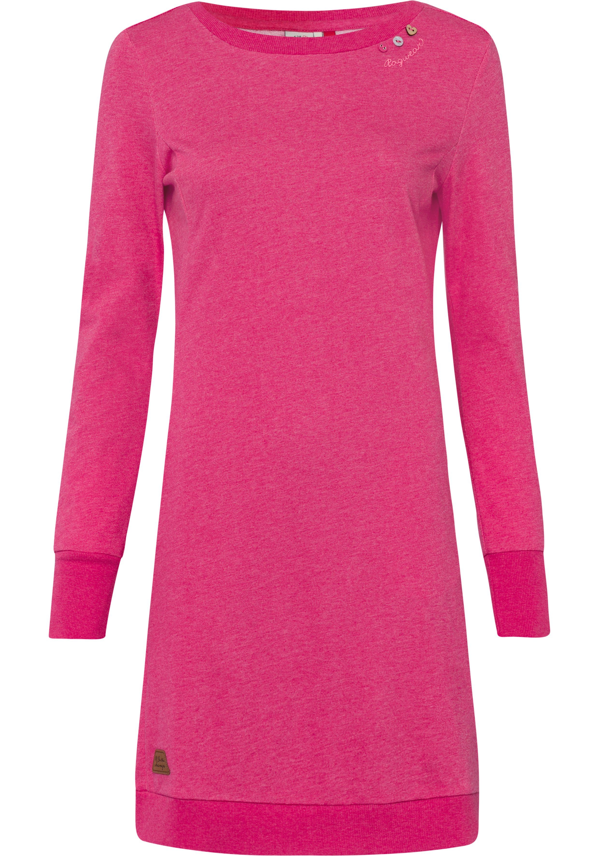 Ragwear Sweatkleid MENITA O mit veganer 3 Knopf-Applikation