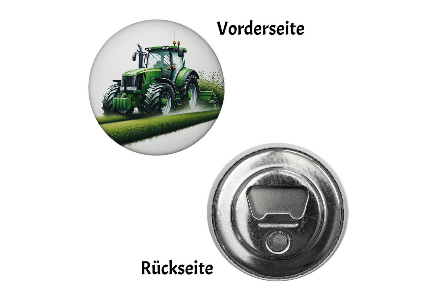 Thumbnail - speecheese Magnet Traktor bei der Feldarbeit Magnet rund mit Flaschenöffner rund