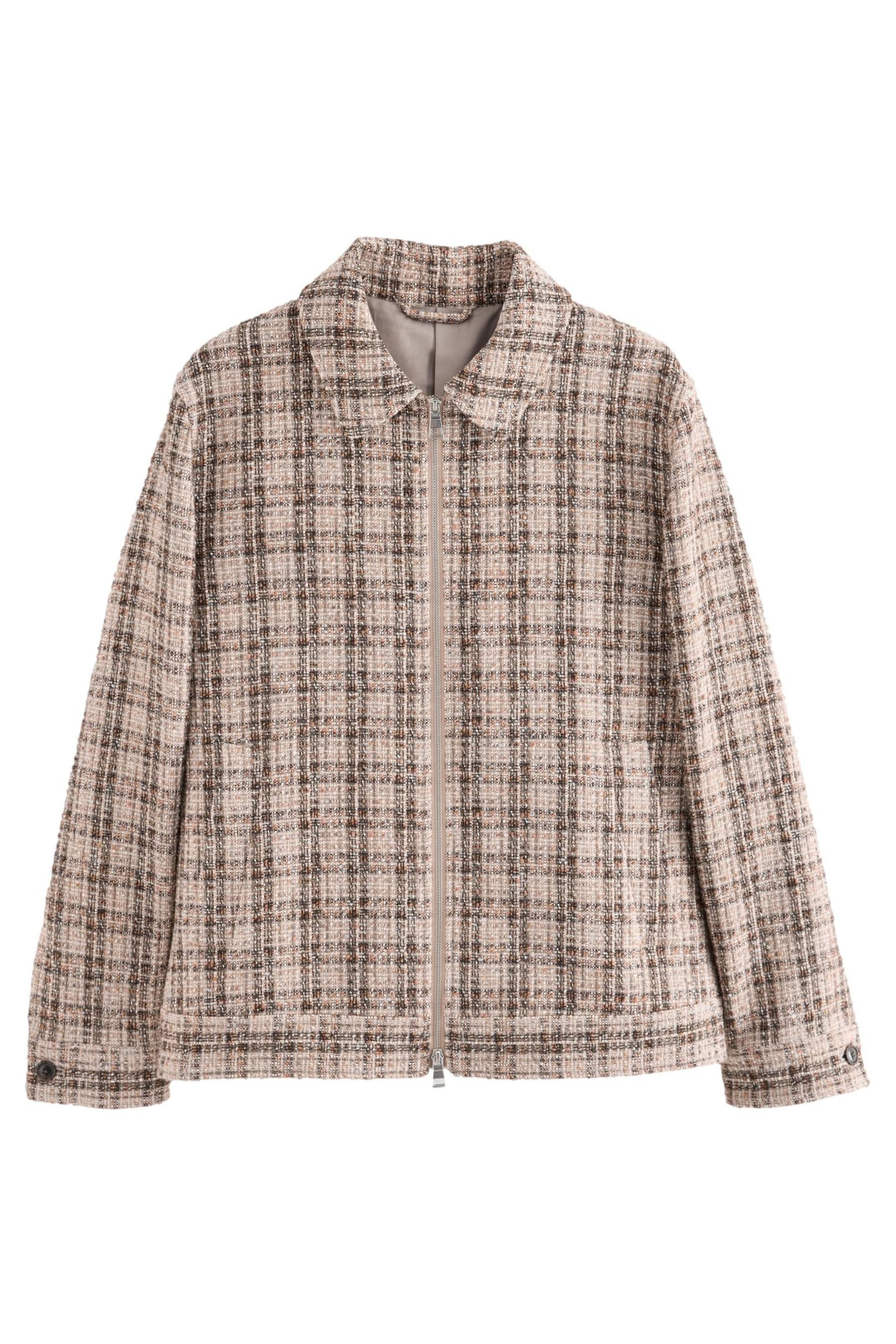 Next Sakko EDIT karierte Boucle-Jacke (1-tlg)