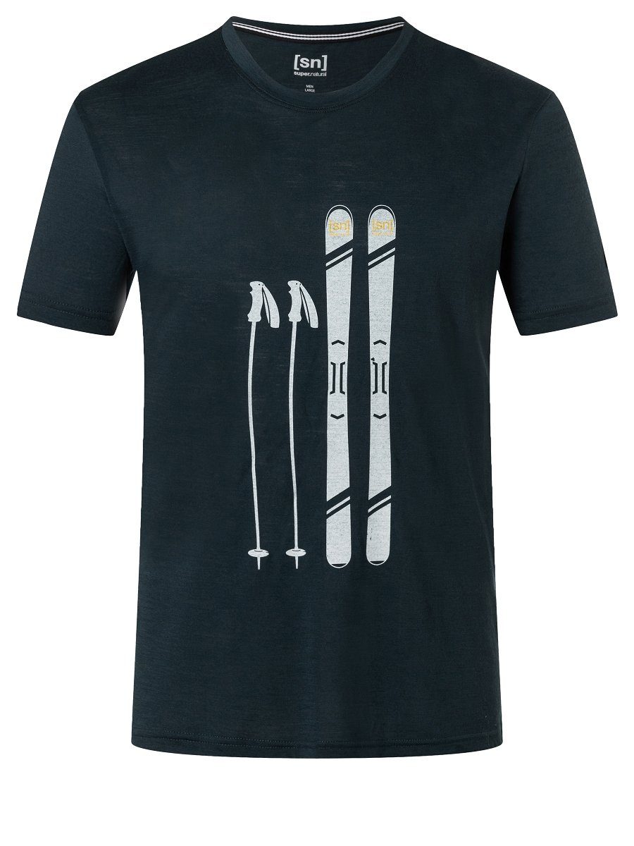 SUPER.NATURAL Print-Shirt Merino T-Shirt M SKIING GEAR TEE feinster Merino-Materialmix