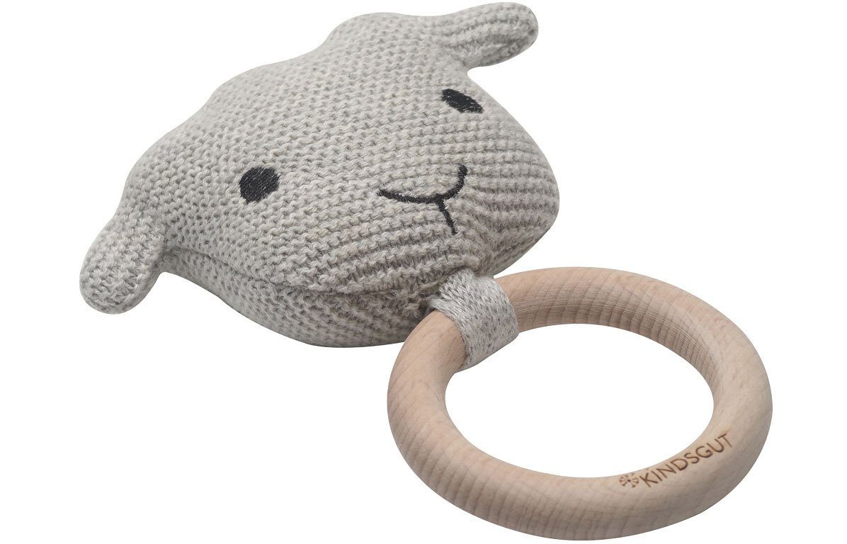 KINDSGUT Beißring-Rassel Häkel-Greifling Schaf