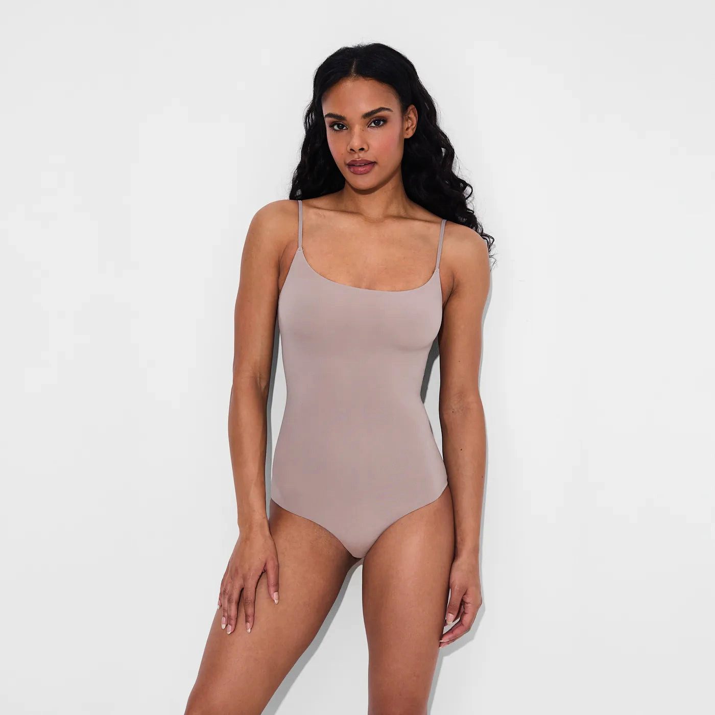 Body Cami Bodysuit String-Rose Wood-M